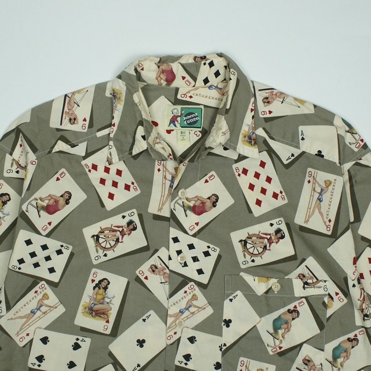 Vintage *NoTariff Johnny Cotton Domino Card Printed Shirts Size US S / EU 44-46 / 1 - 2 Thumbnail