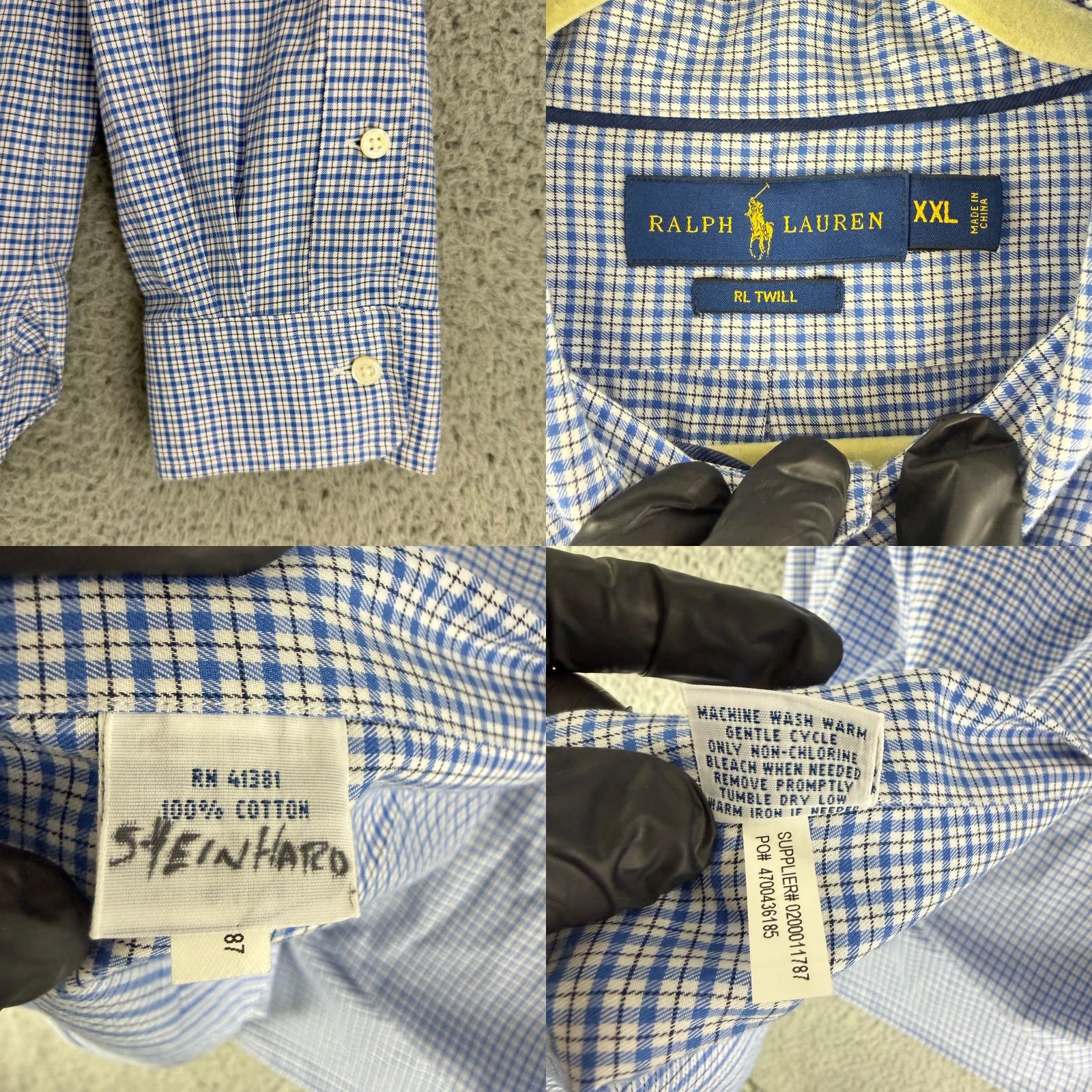 Ralph Lauren Ralph Lauren Button-Down Shirt Mens XXL Blue Plaid Twill Cotton Button-Up Long Sleeve Classic Fit Regular Size 2XL Navy Blue? Size US XXL / EU 58 / 5 - 8 Thumbnail