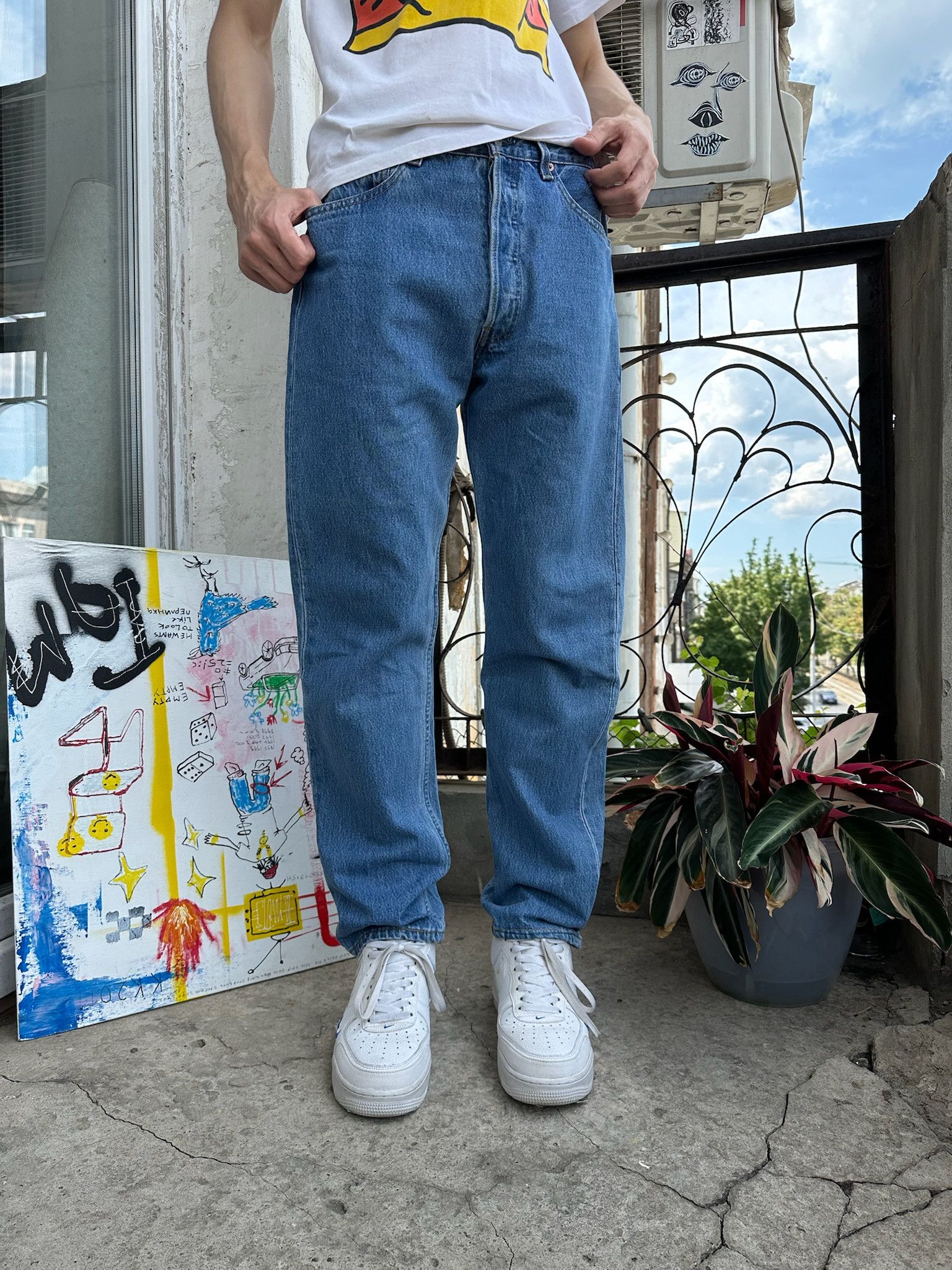 Levi's 90s Vintage Levis 501 Jeans blue washed Size US 32 / EU 48 - 4 Thumbnail