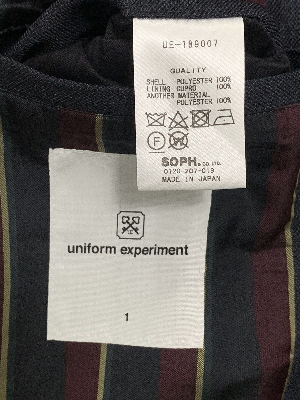uniform experiment UNIFORM EXPERIMENT AW 2018-19 “PHILOSOPHY” TAILORED JACKET Size 38S - 8 Thumbnail