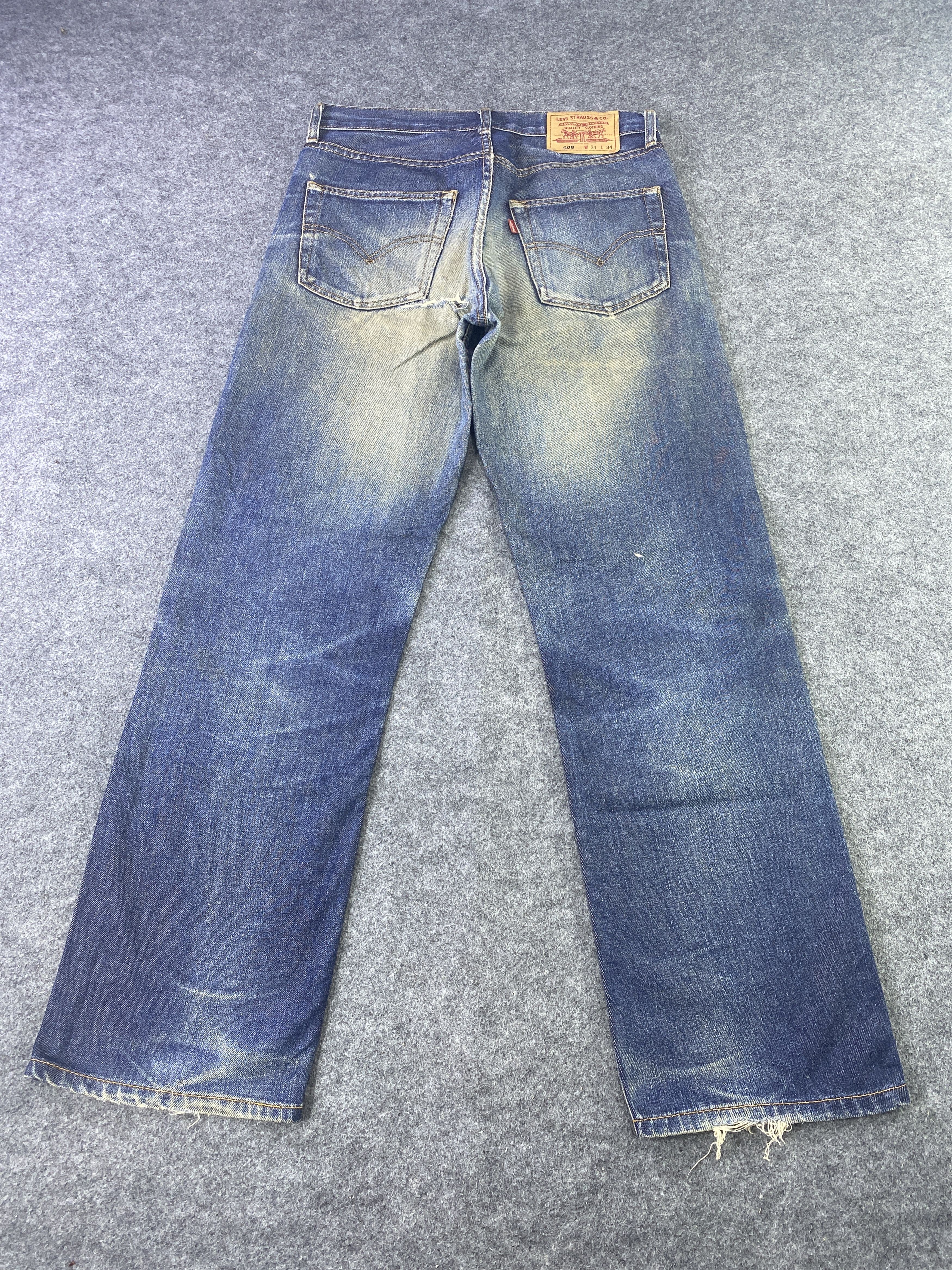 Levi's VINTAGE LEVI'S 508 DISTRESS BLUE WASH JEANS - J910 Size US 31 - 4 Thumbnail