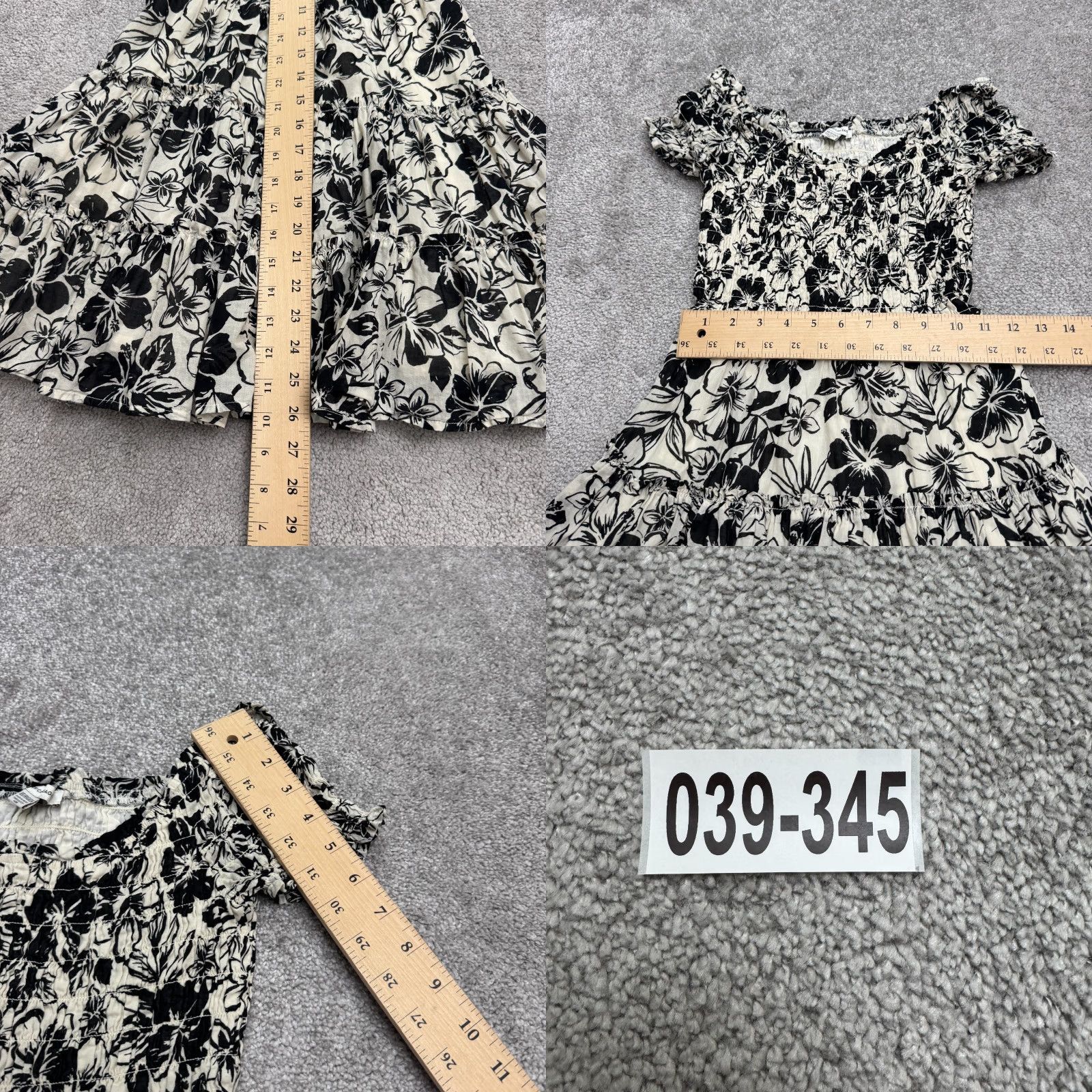 American Eagle Outfitters American Eagle Outfitters Dress Women XS Black White Floral Smocked Puff Sleeve Mini A-Line Sundress Casual Bohemian 90s Style Flowers Size XS / US 0-2 / IT 36-38 - 10 Thumbnail