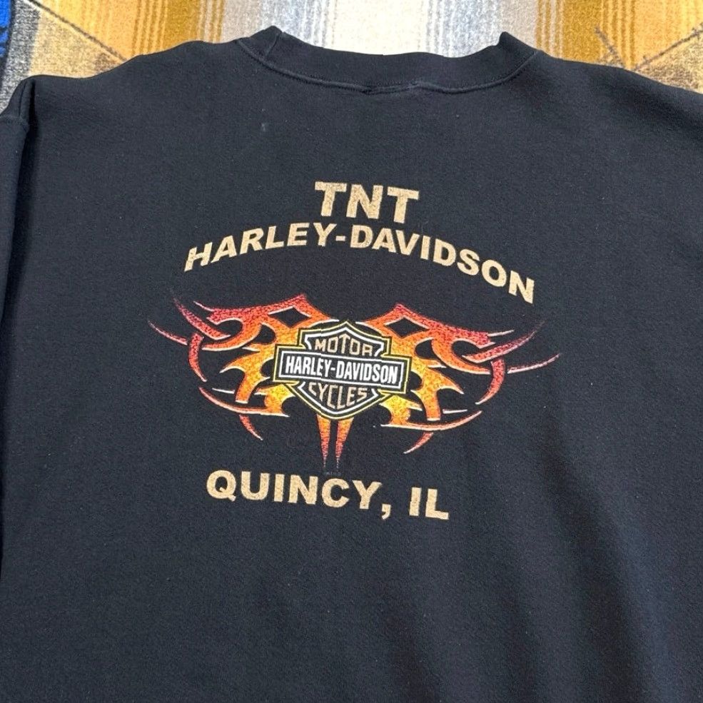 Harley Davidson VINTAGE Harley Davidson Skull Crewneck Sweatshirt Men XL Biker 90s Y2k Sweatshirt Crew Neck Long Sleeve Black Size US XL / EU 56 / 4 - 6 Thumbnail