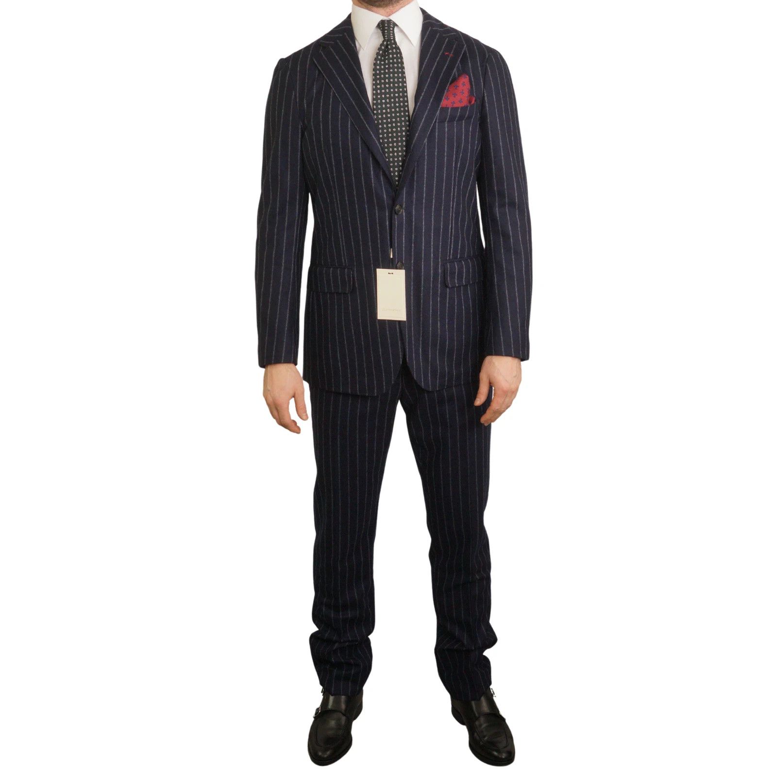 Suitsupply Men Suitsupply Suit Navy Blue Pinstripe Vitale Barberis US40 Size 40R - 1 Thumbnail