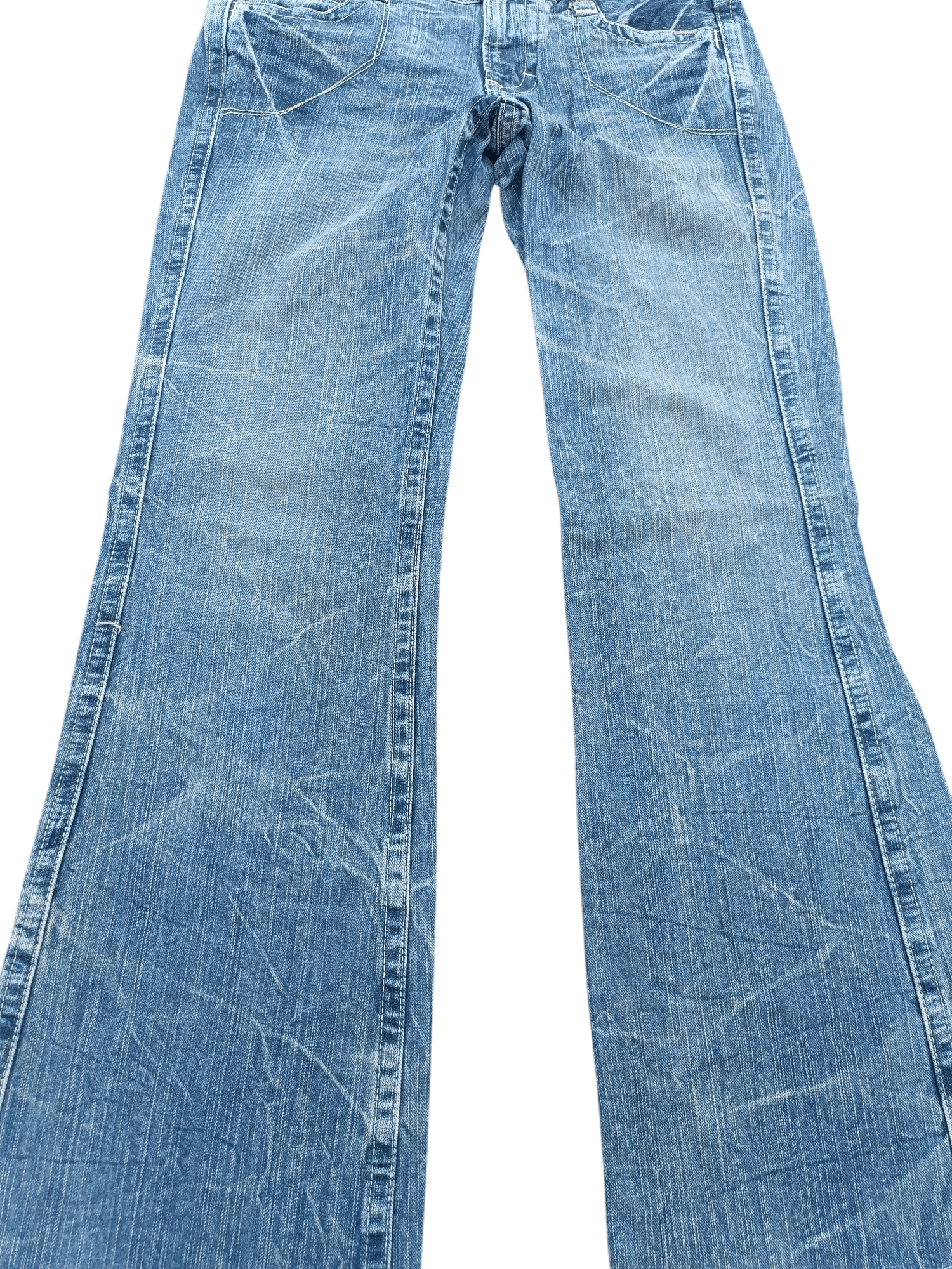 Designer × Japanese Brand FLARED C-Seventeen Bootcut Whiskers Faded Denim Pants Size S Size 30" / US 8 / IT 44 - 6 Thumbnail