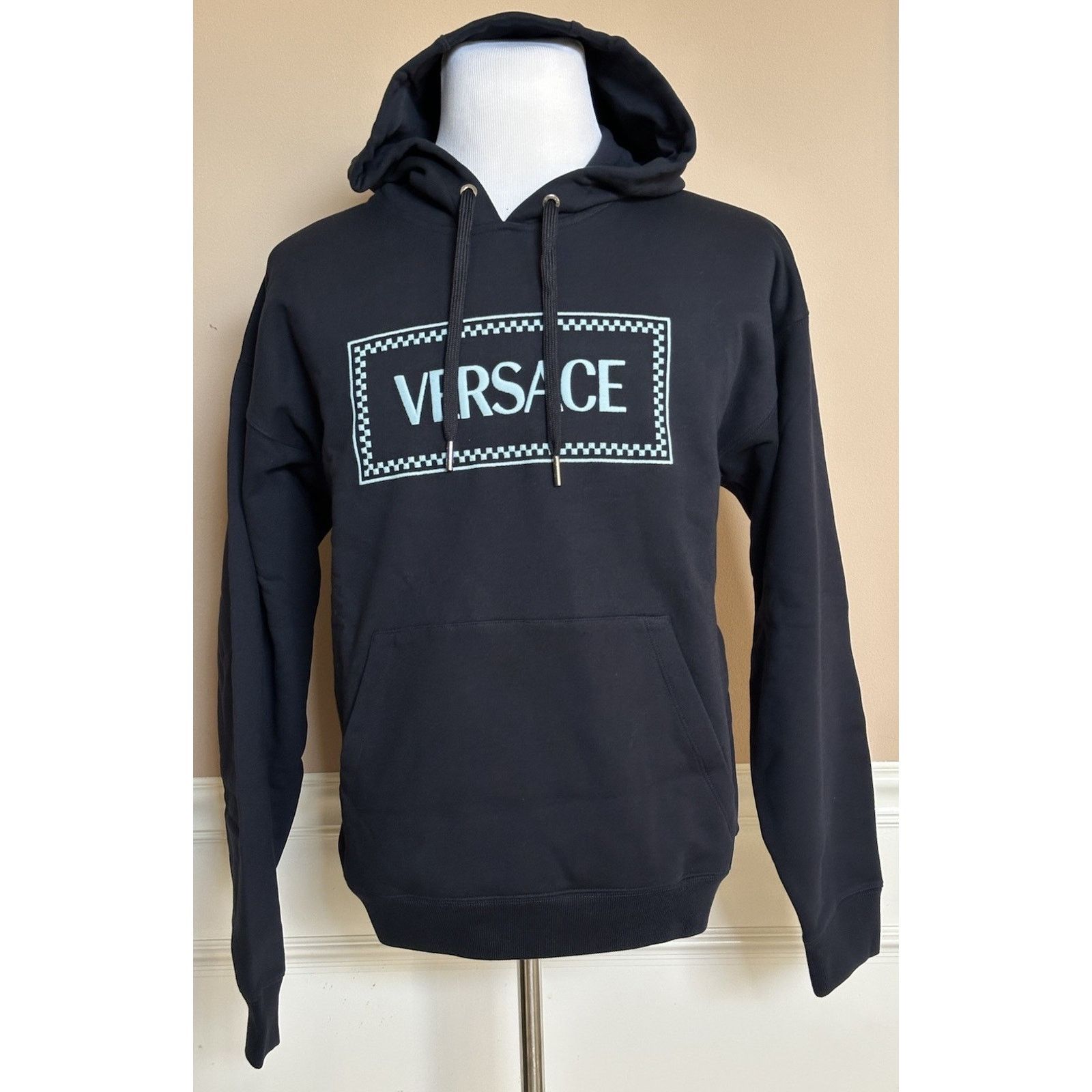 Versace Versace Embroidered Blue Sweatshirt with Hoodie XL 1012564 Size US XL / EU 56 / 4 - 1 Thumbnail