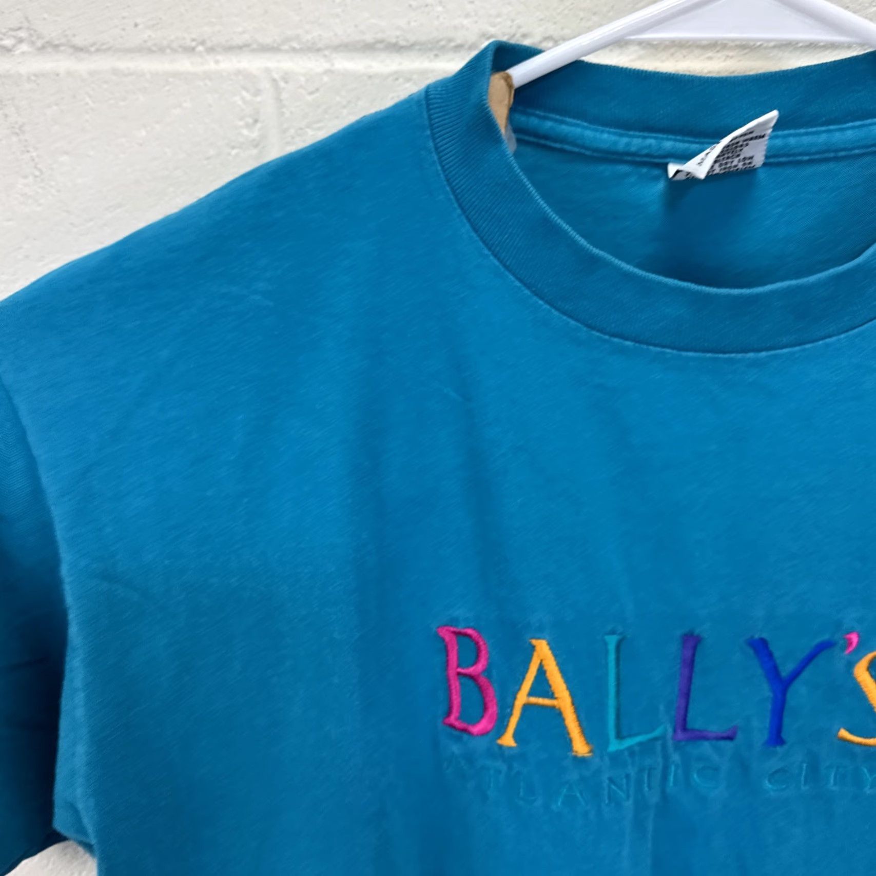 Bally VINTAGE Ballys Casino Atlantic City T Shirt Large Blue Embroidered Men Shirt 90s Gambling Atlantic City Ballys Casino Man Mens Size US L / EU 52-54 / 3 - 5 Thumbnail