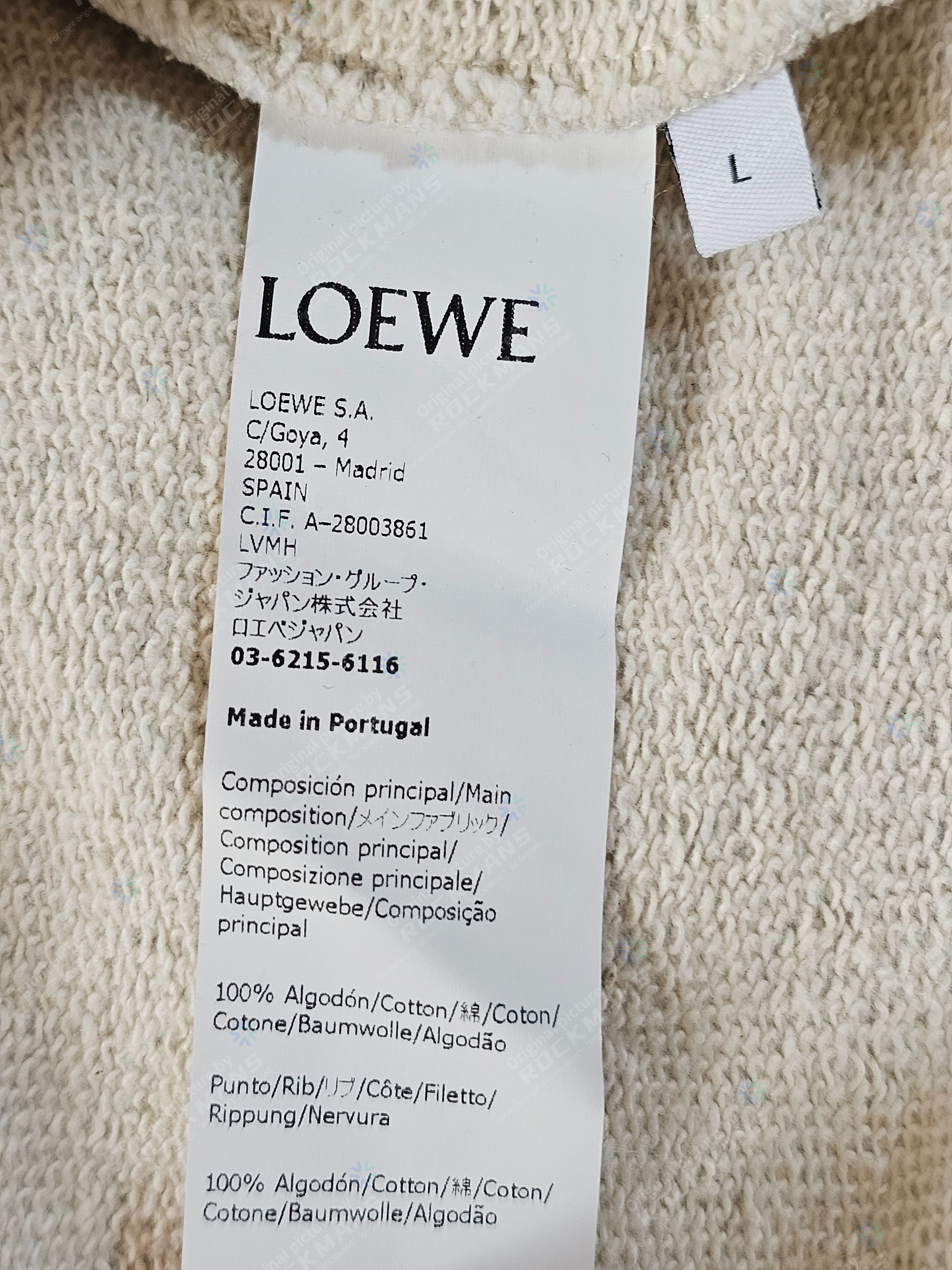 Loewe Loewe Light Grey Embroidered Logo Sweatshirt Size L Size US L / EU 52-54 / 3 - 6 Thumbnail
