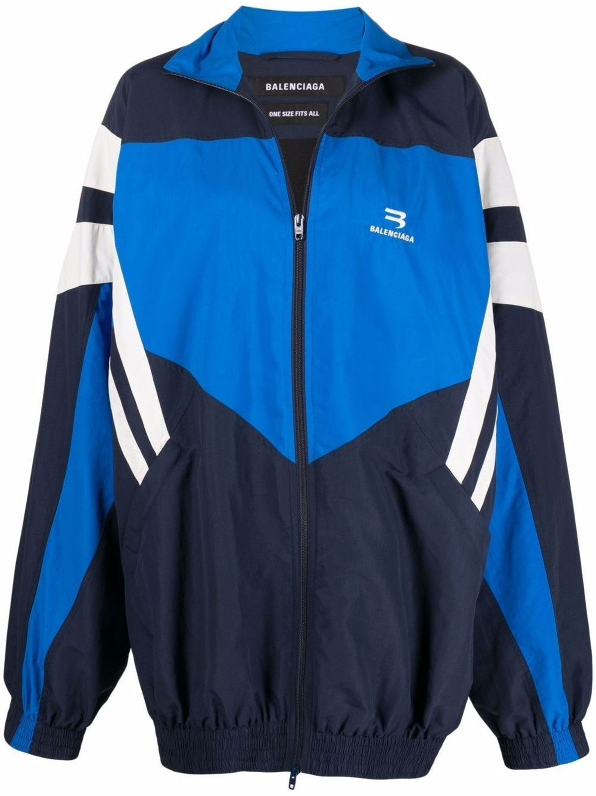 Balenciaga Zip Up Track Jacket Tracksuit Blue Navy White Grailed