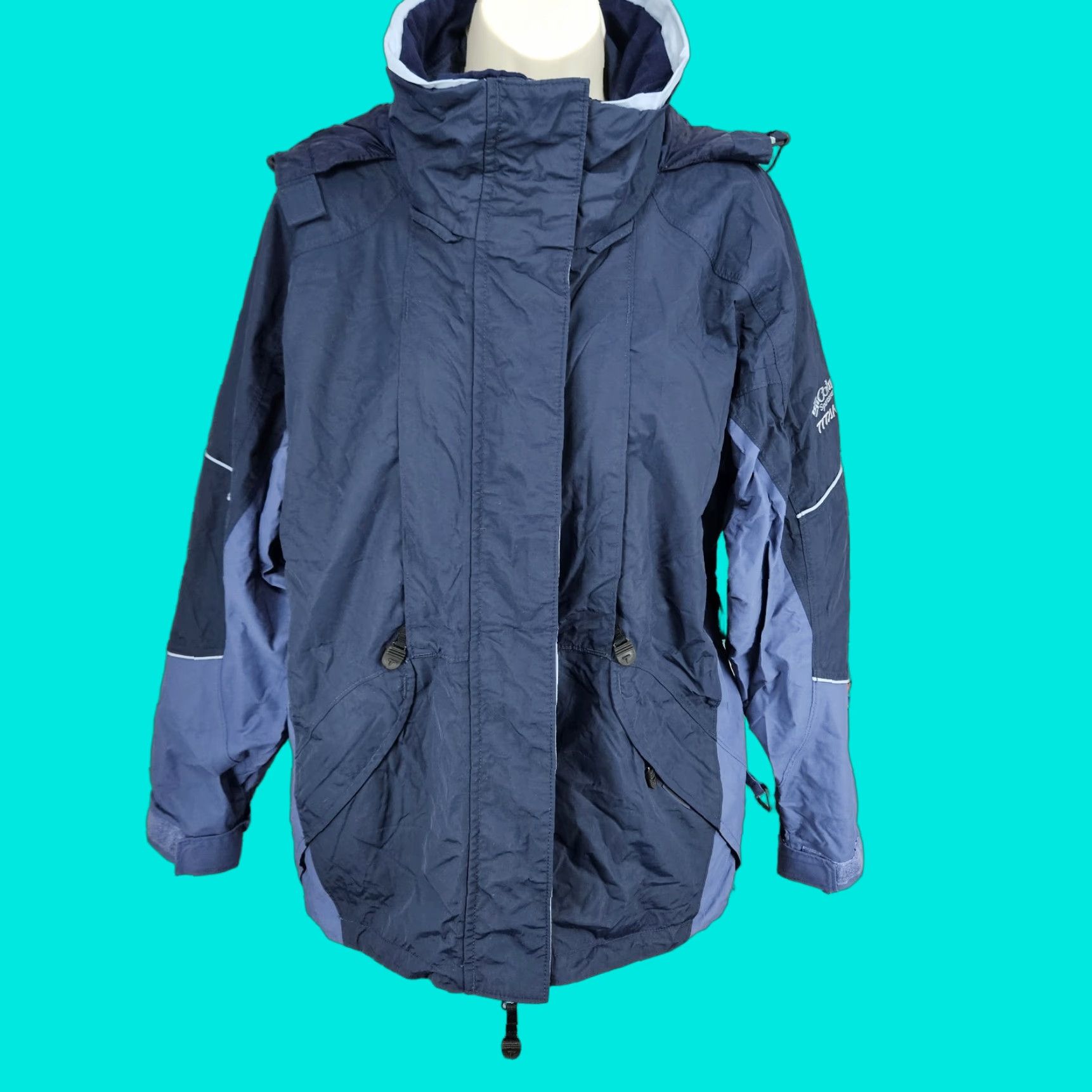 Doublet Columbia Jacket Medium Blue Titanium Omni Tech Waterproof Breathable Double Zip Size M / US 6-8 / IT 42-44 - 1 Thumbnail