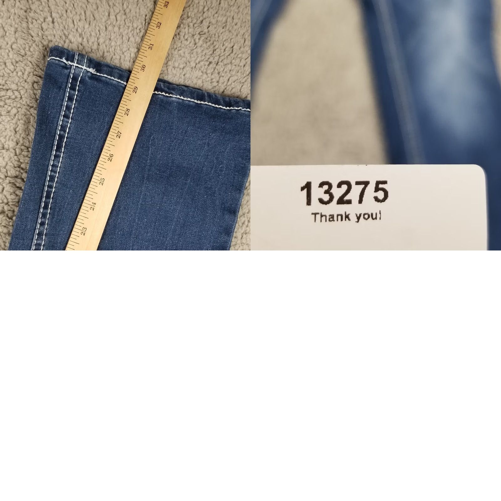 Denime R3bel Jeans Bootcut Denim Distressed 27x30 NWT Women Adults 9/27 Blue Embl Ellished Stones Size US 27 - 8 Thumbnail