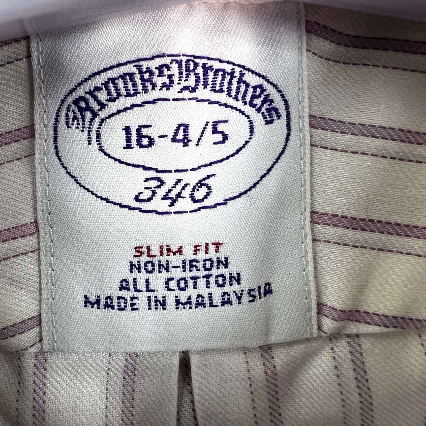 Brooks Brothers VINTAGE Brooks Brothers 346 Slim Fit Striped Button-Up Shirt Mens 16.5 White/Purple Business Casual Party Size US L / EU 52-54 / 3 - 6 Thumbnail
