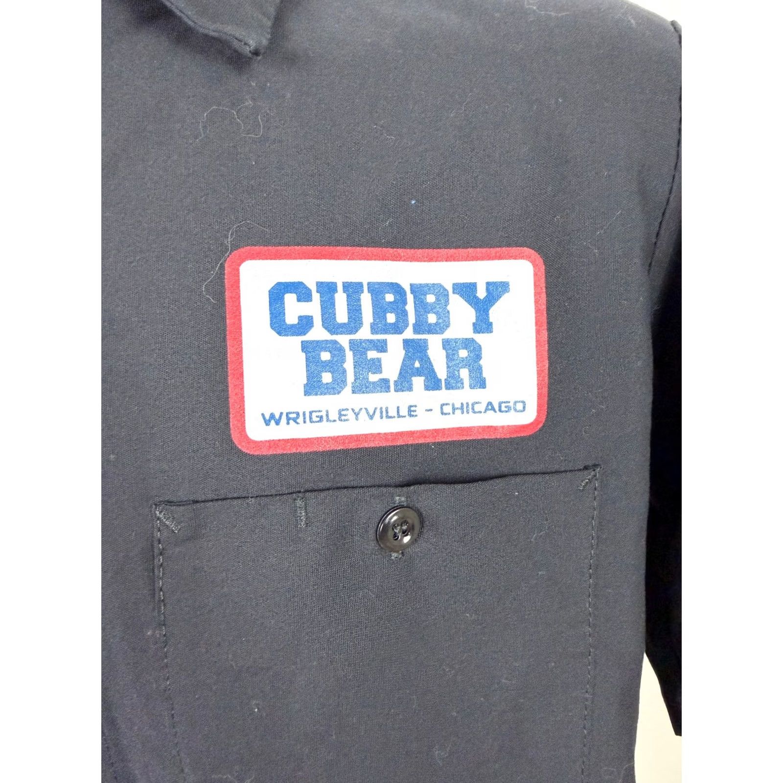 Red Kap VINTAGE Cubby Bear Chicago Shirt Red Kap Men M Black Cotton Polyester Button-Up Short Sleeve Geo: Outdoor Sports Pockets 90s Mens Size US M / EU 48-50 / 2 - 5 Thumbnail