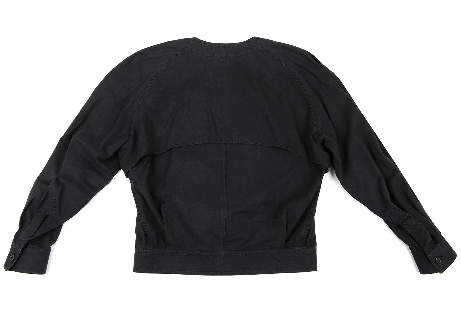 Issey Miyake Cotton Layered No-Collar Jacket in Black Size M Size US M / EU 48-50 / 2 - 14 Thumbnail