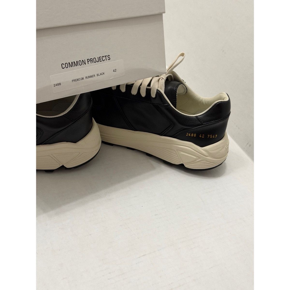 Common Projects COMMON PROJECTS PREMIUM RUNNER BLACK SNEAKER Size US 9 / EU 42 - 13 Thumbnail