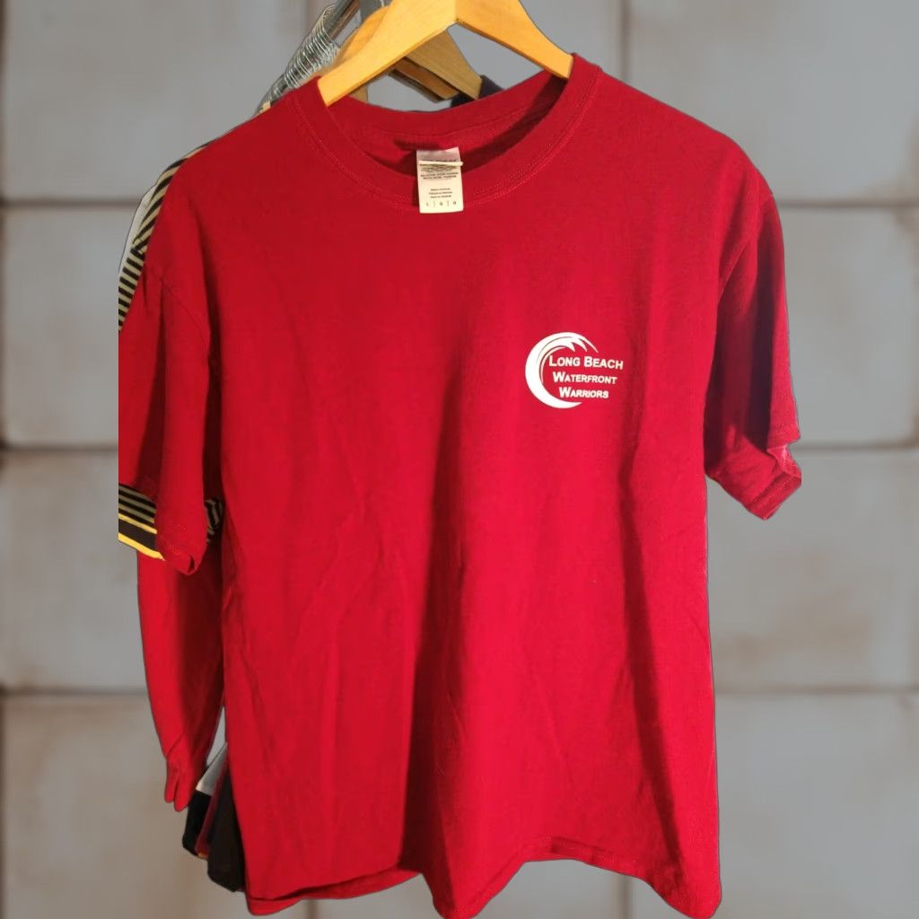 Gildan VINTAGE Lifeguard Shirt Long Beach Waterfront Warriors Shirt Red Large Gildan 9/11 911 Graphic Mens Size US L / EU 52-54 / 3 - 1 Thumbnail