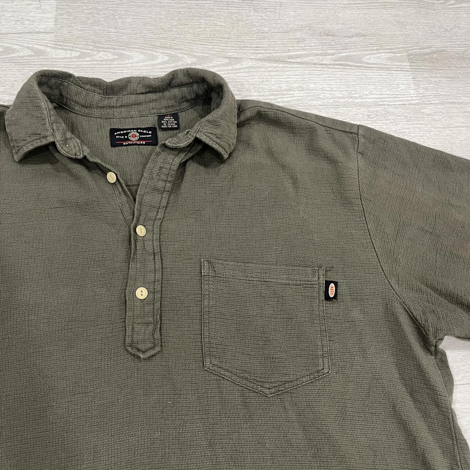 Other American Eagle Outfitters Polo Shirt XL - Olive Green Size ONE SIZE - 6 Thumbnail
