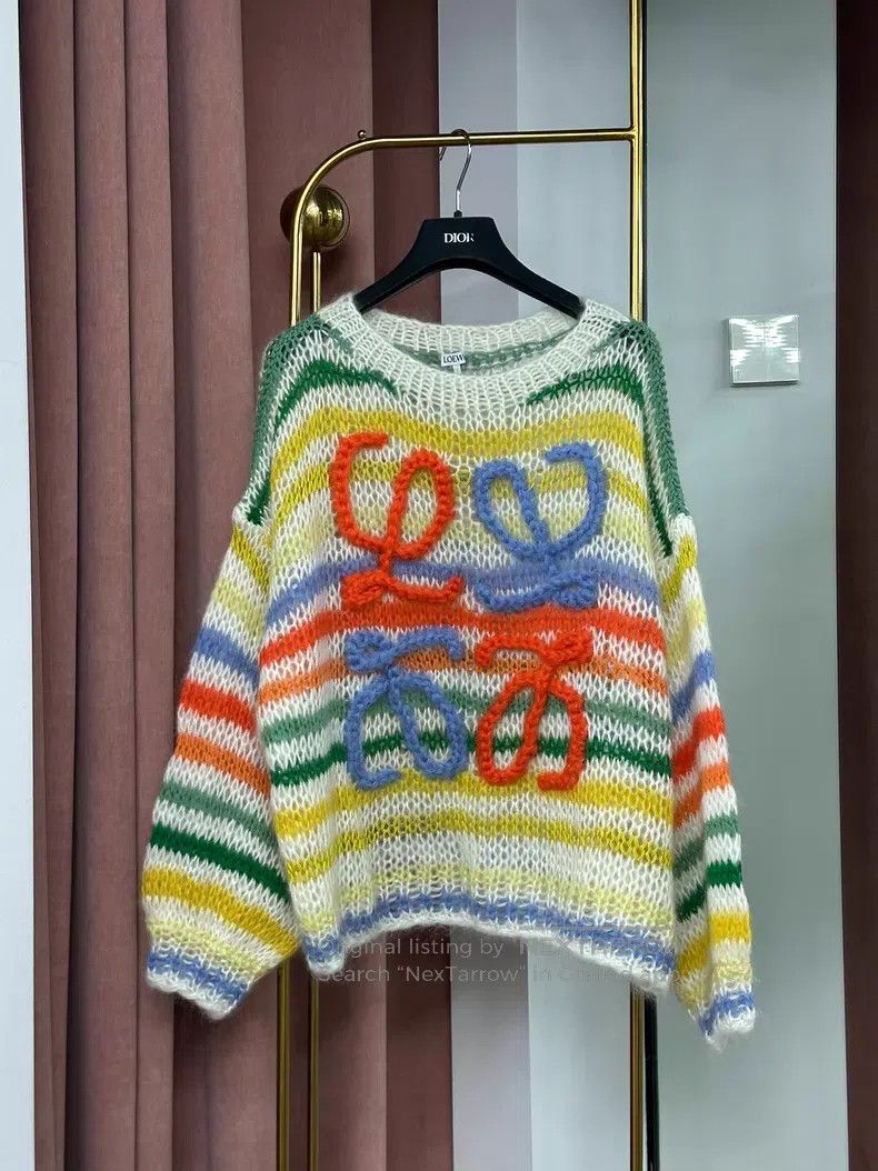 Loewe Loewe Colorful Striped Logo Mohair Sweater Size M / US 6-8 / IT 42-44 - 1 Thumbnail