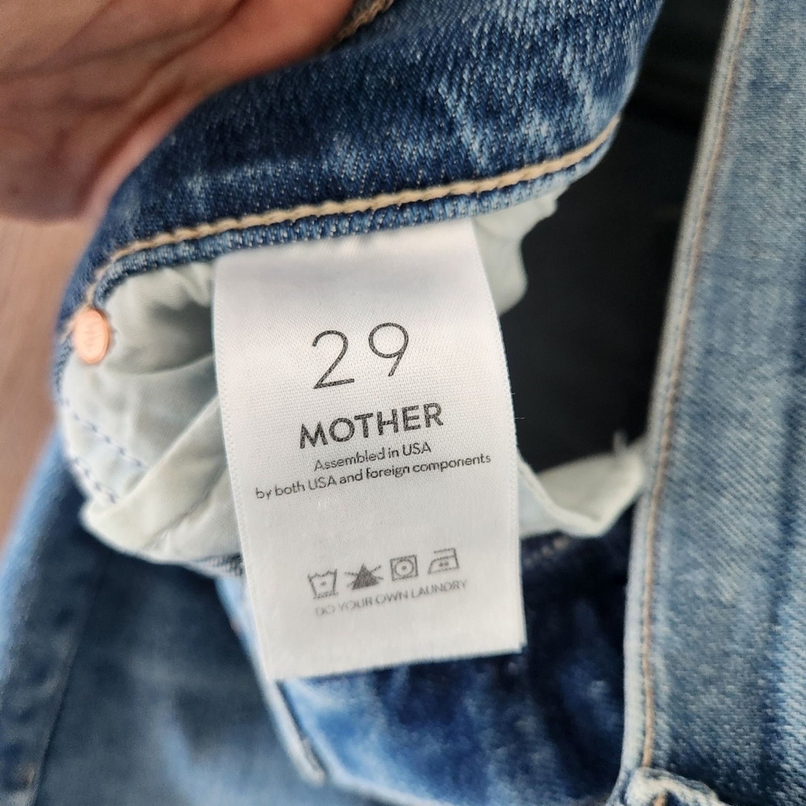 MOTHER MOTHER The Mid Rise Dazzler Ankle Fray Jeans Blue 29 Size 29" - 4 Thumbnail
