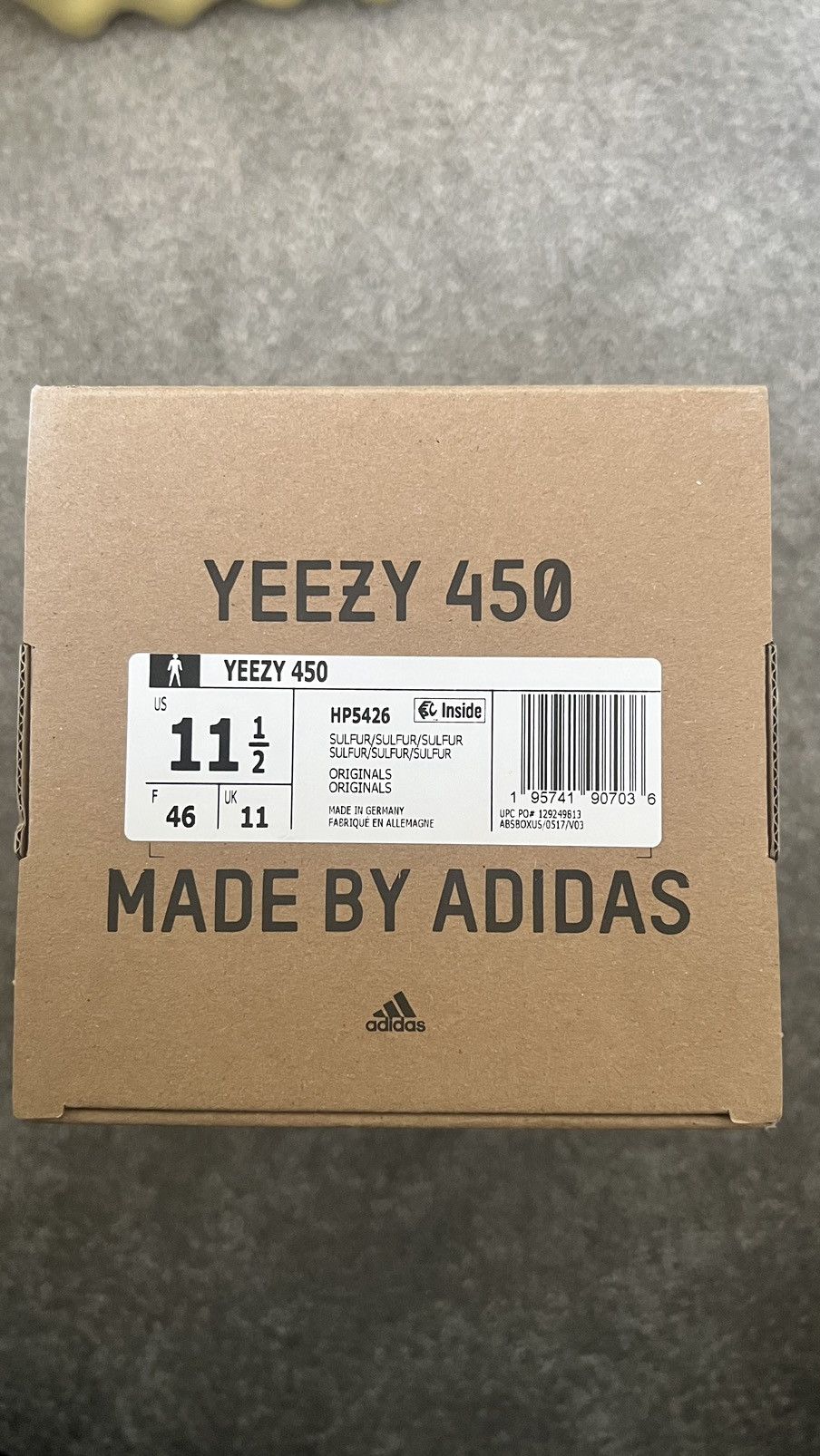 Adidas × Kanye West Yeezy 450 -Sulfur- Size US 11.5 / EU 44-45 - 2 Thumbnail