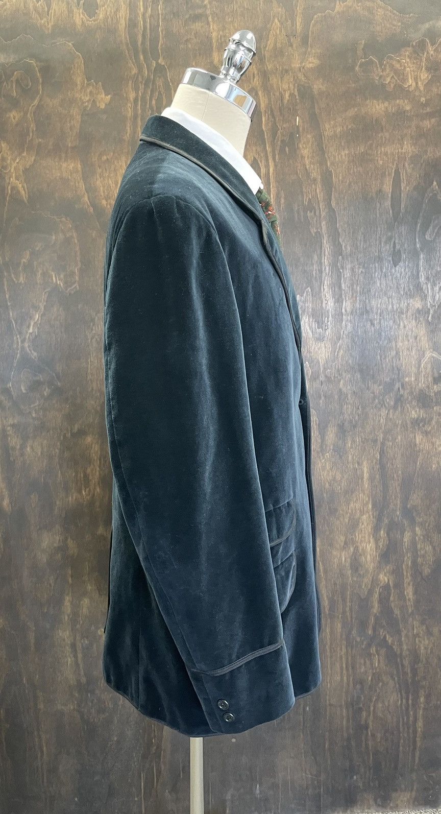 RRL Ralph Lauren × Vintage Ticket Pocket Velvet Smoking Jacket Size 44R - 5 Thumbnail