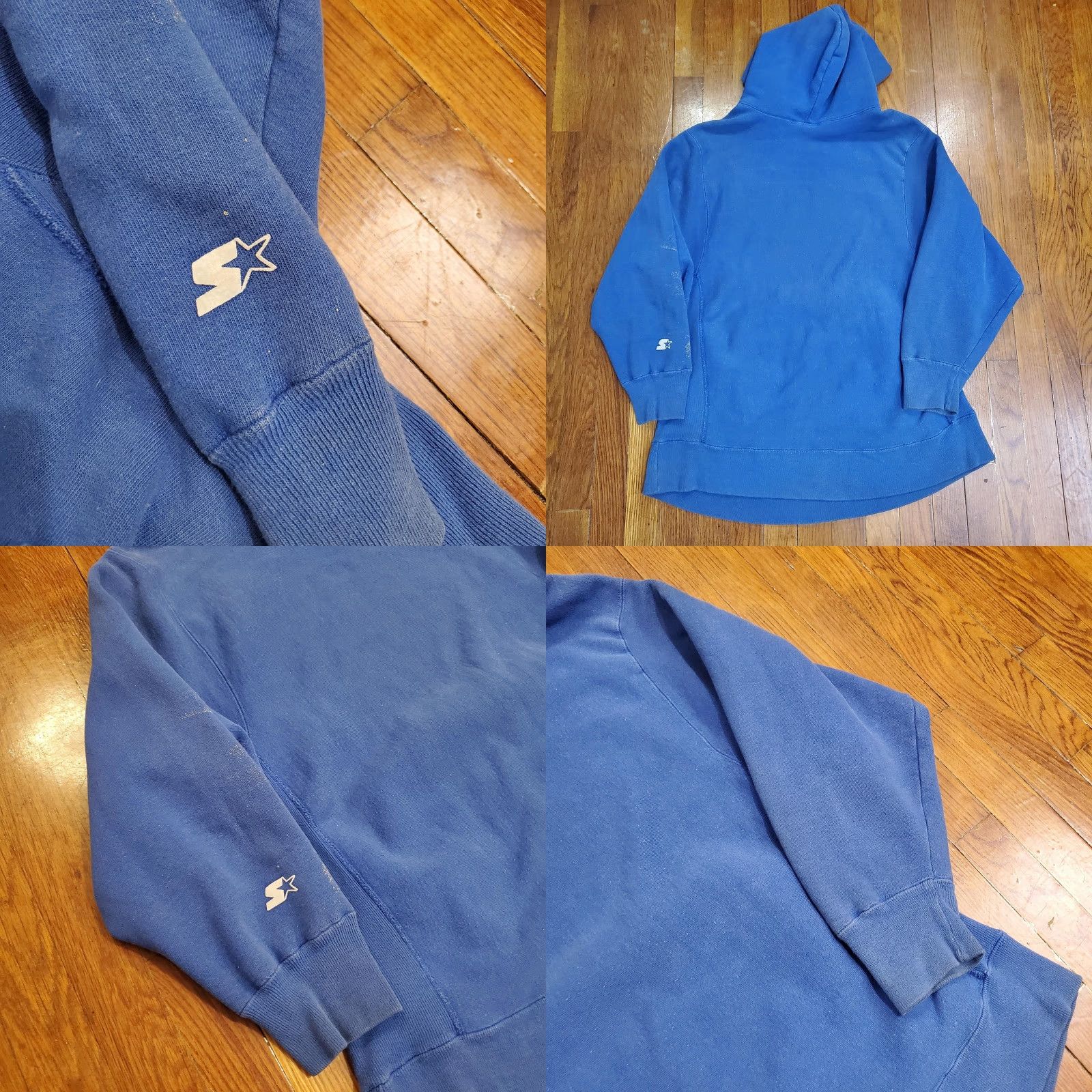 Starter VINTAGE Starter Hoodie Sweatshirt Mens Large Blue Made USA Fleece Pullover 80s Size US L / EU 52-54 / 3 - 8 Thumbnail