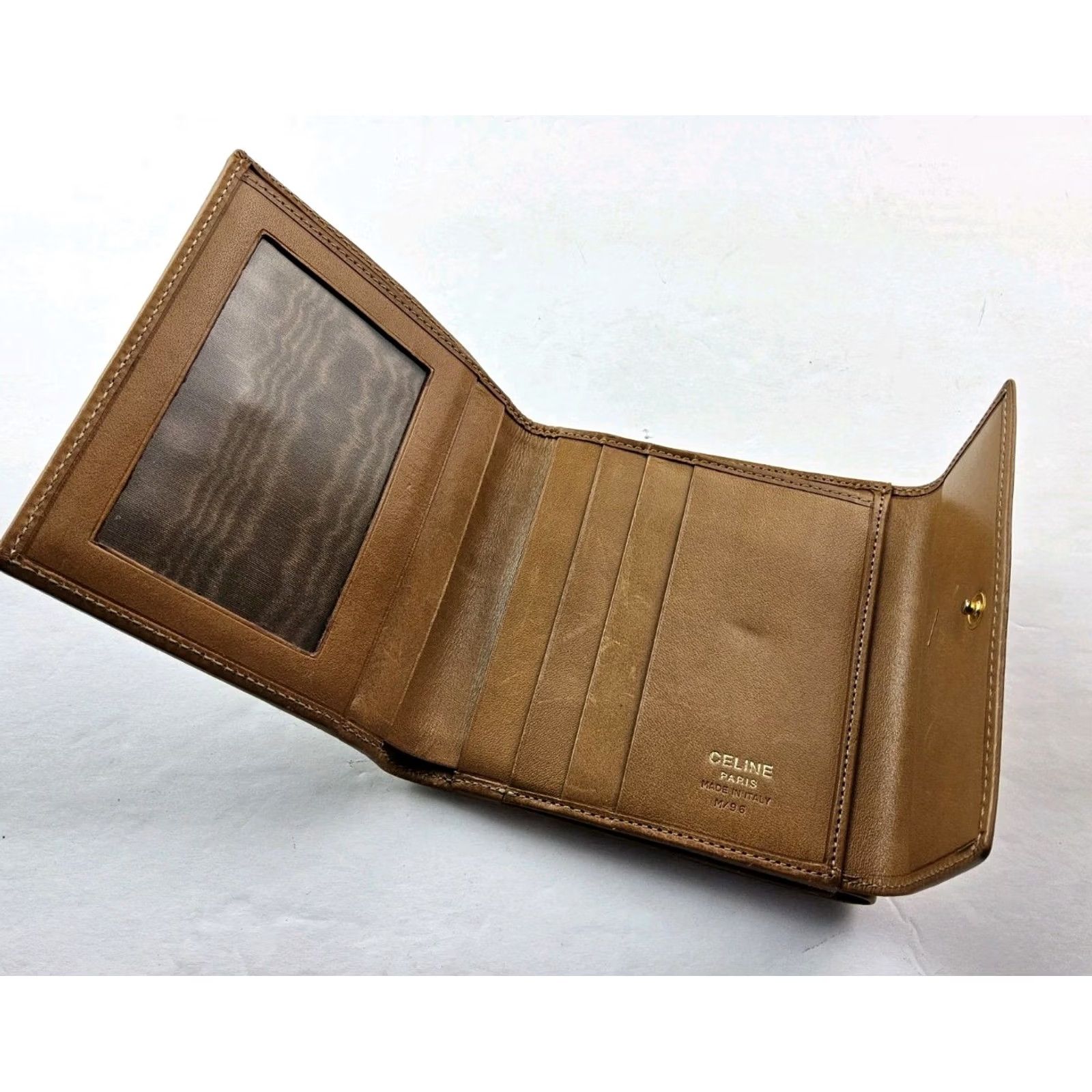 Celine CELINE Wallet Bifold PVC Leather Trim Brown Size ONE SIZE - 5 Thumbnail