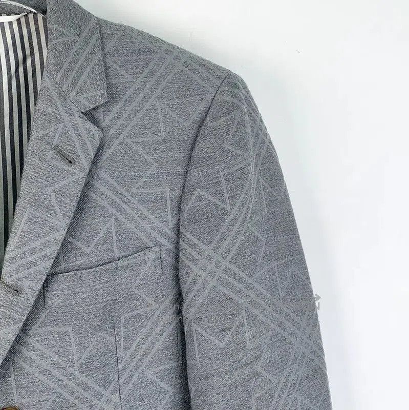 Thom Browne Thom Browne Gray Wool Men's Jacket . Size US S / EU 44-46 / 1 - 3 Thumbnail