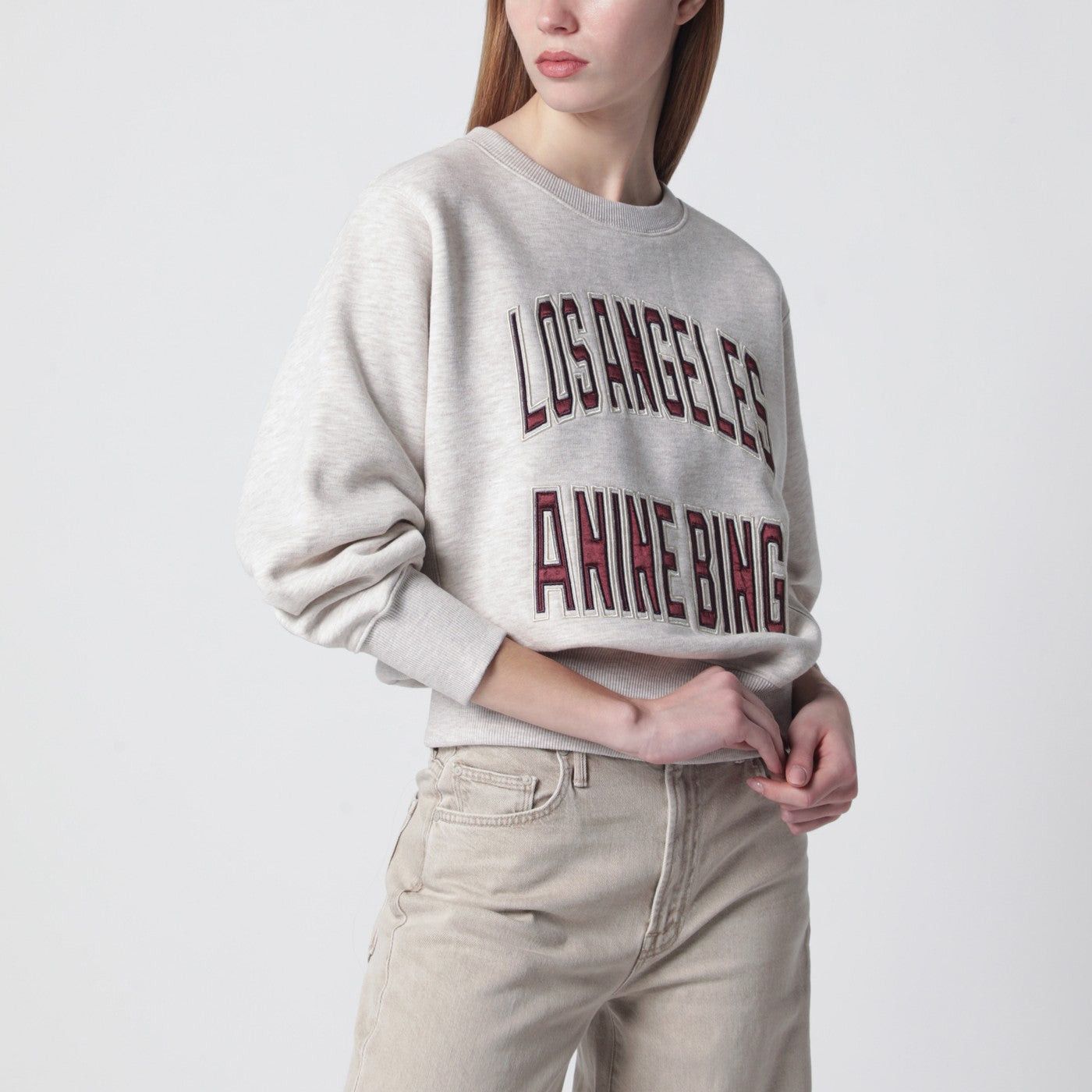 Anine Bing Anine Bing Harry Shrunken La Beige Melange Sweatshirt Size S / US 4 / IT 40 - 1 Thumbnail