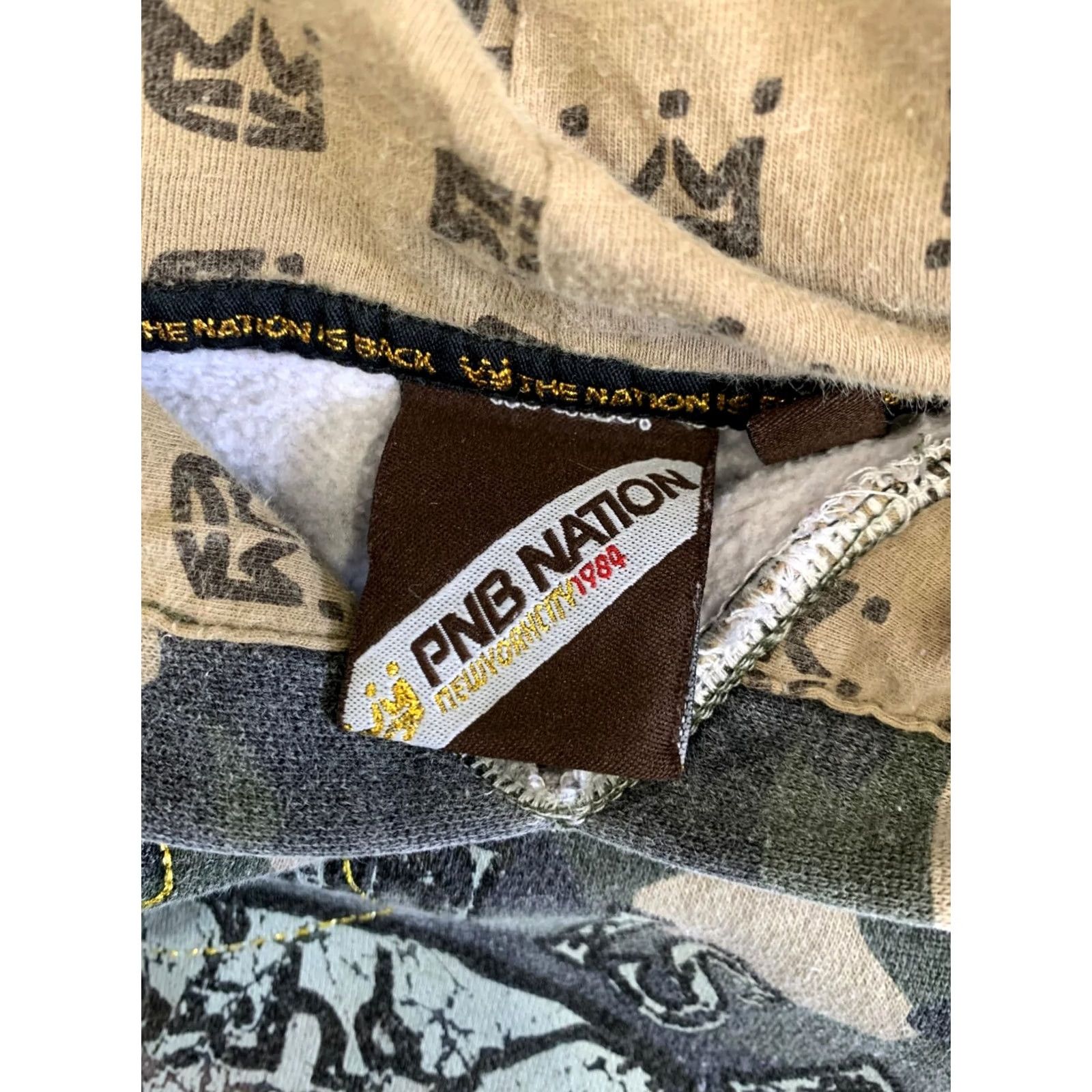 Vintage PNB Nation Skull Graphic Camo Hoodie Men’s XL Streetwear Pullover Army Military #107 Size US XL / EU 56 / 4 - 3 Thumbnail