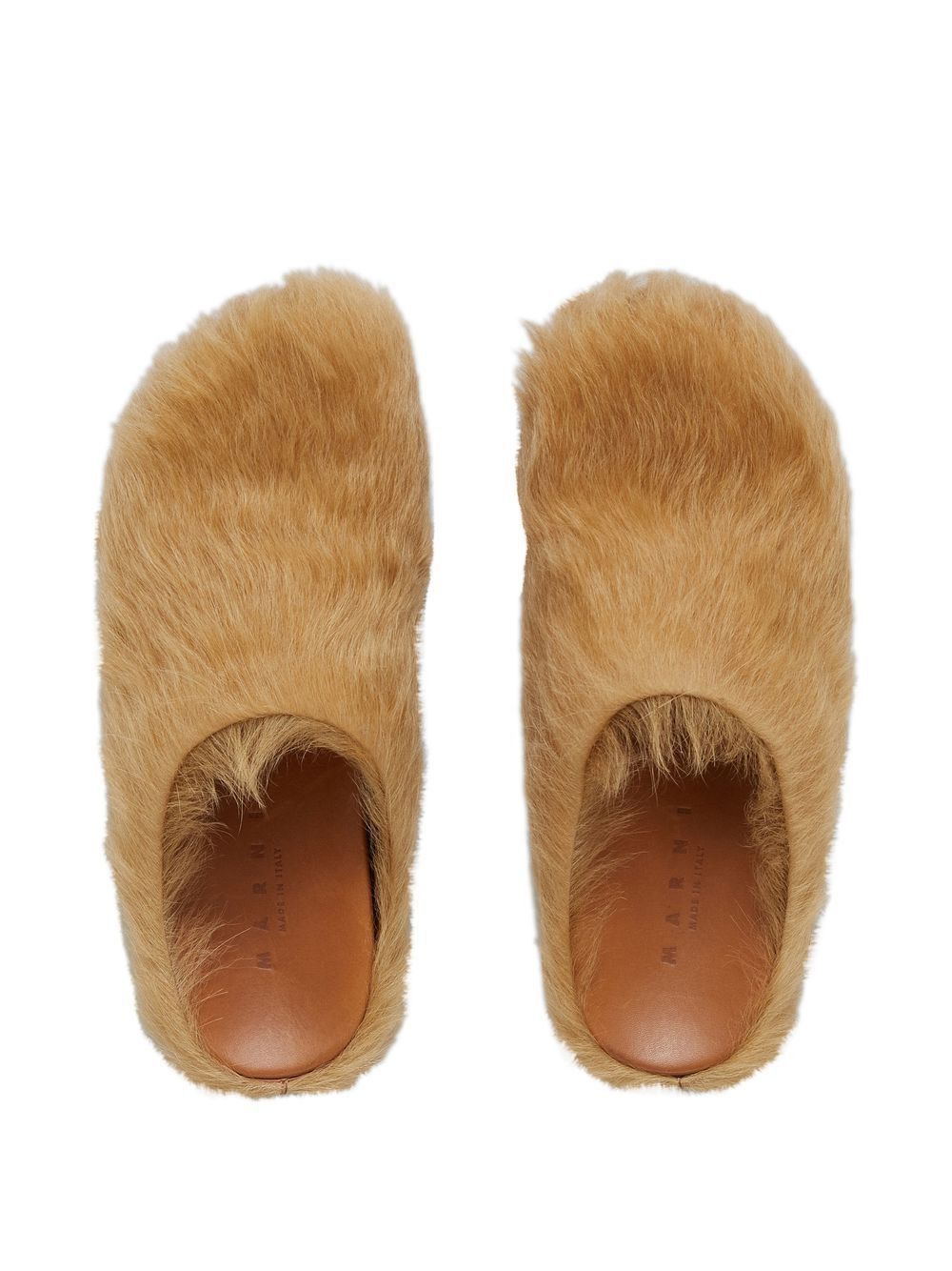 Marni o1w1db10125 Fussbet Sabot Calf-Hair Slippers in Brown Size US 6 / IT 36 - 4 Thumbnail