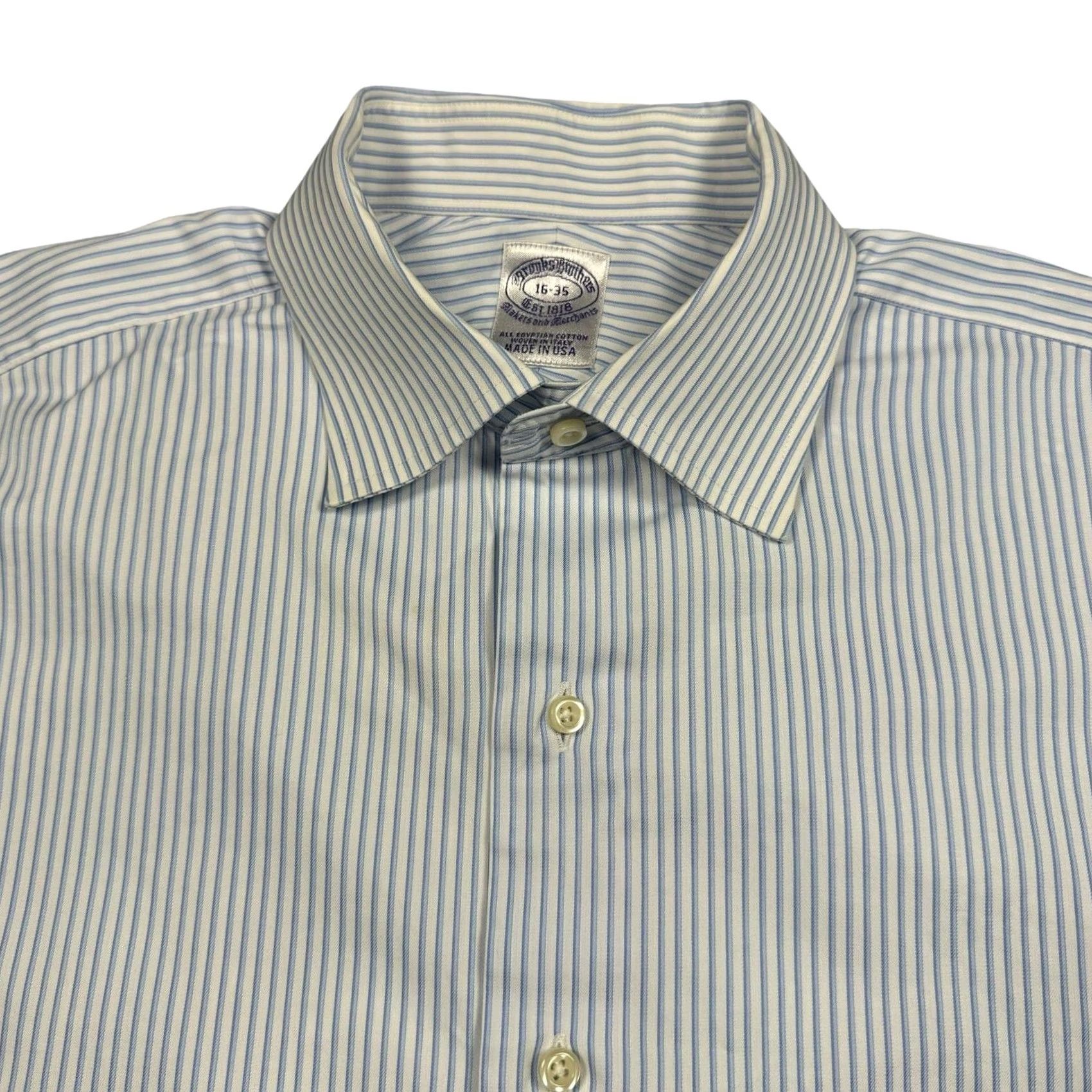 Brooks Brothers Brooks Brothers Vintage 90s Pinstripe Blue Button Down Mens Shirt Size US L / EU 52-54 / 3 - 2 Thumbnail
