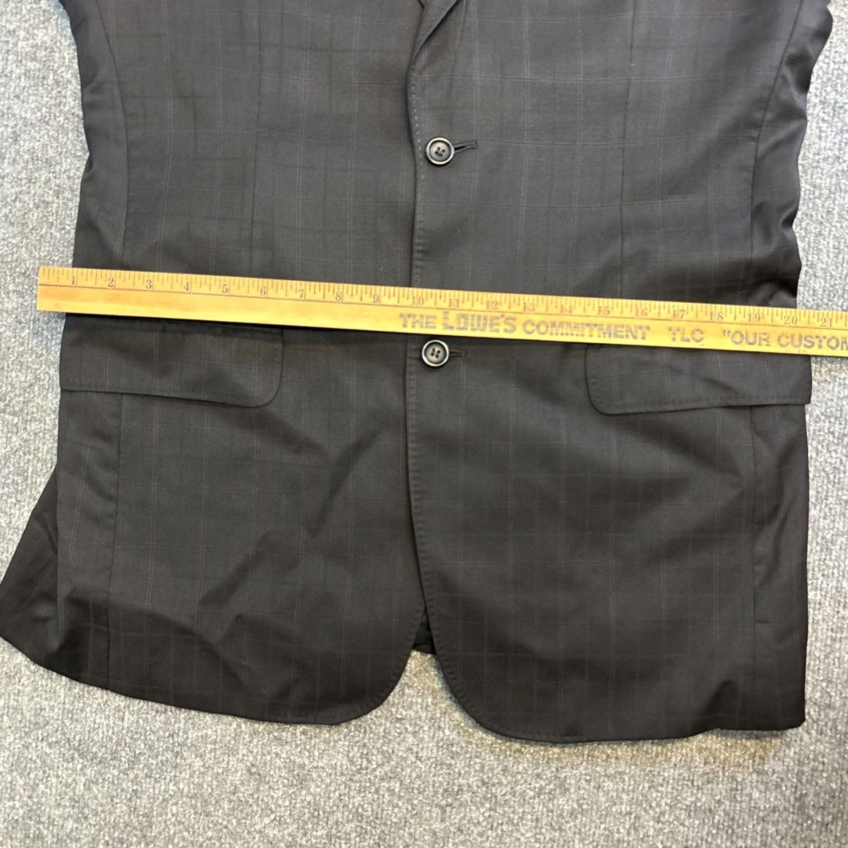 Ermenegildo Zegna VINTAGE? Custom Made Ermenegildo Zegna Dark Window Pane Suit 2 Piece 40L Gray Mens 36x30 Size 40R - 7 Thumbnail