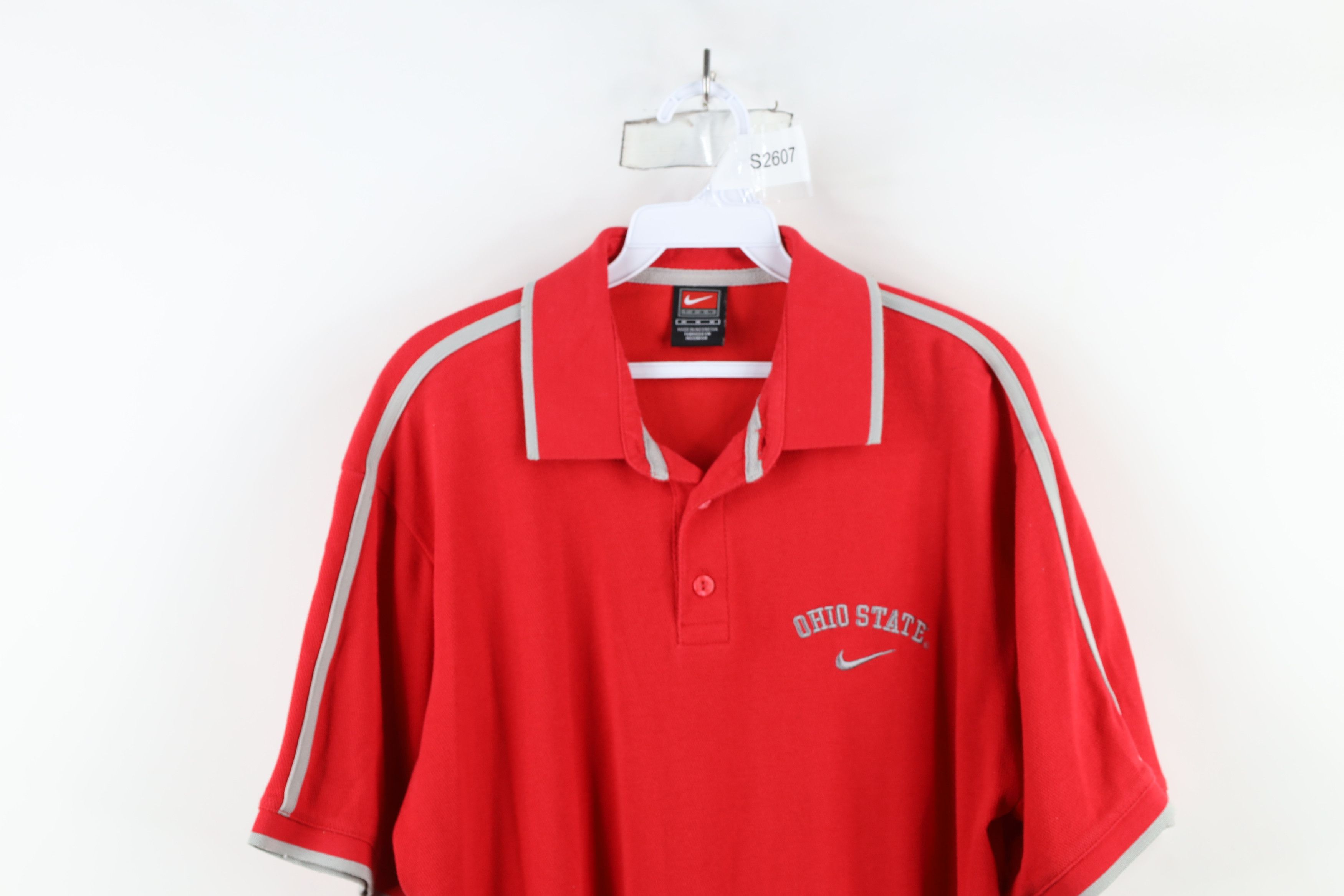 Nike × Vintage Vintage Nike Mini Swoosh Ohio State University Knit Polo Size US M / EU 48-50 / 2 - 2 Thumbnail