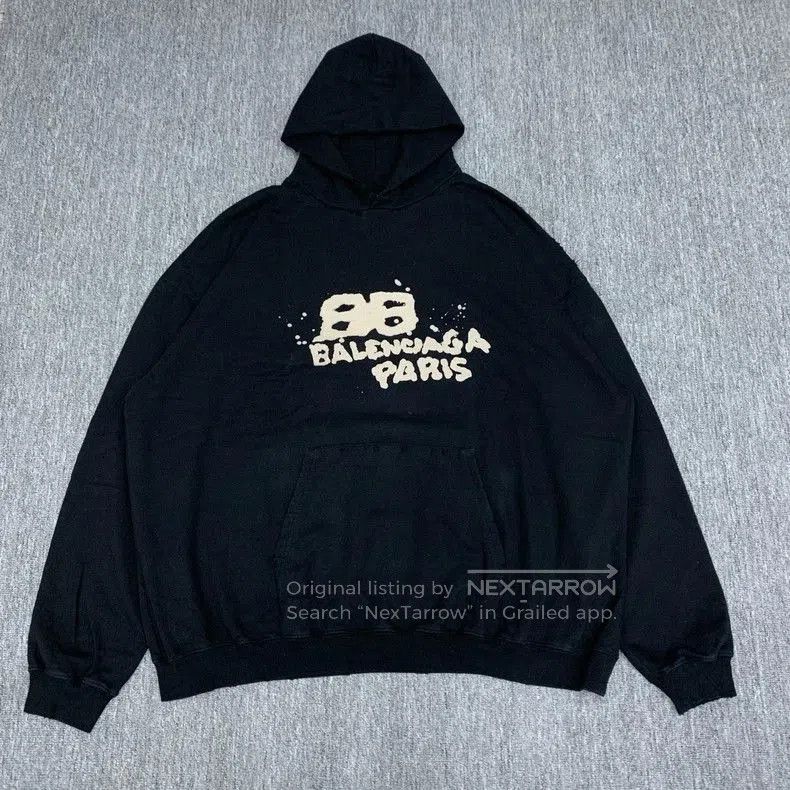 Balenciaga Balenciaga Black Graffiti Hoodie Sweatshirt. Size US M / EU 48-50 / 2 - 1 Thumbnail