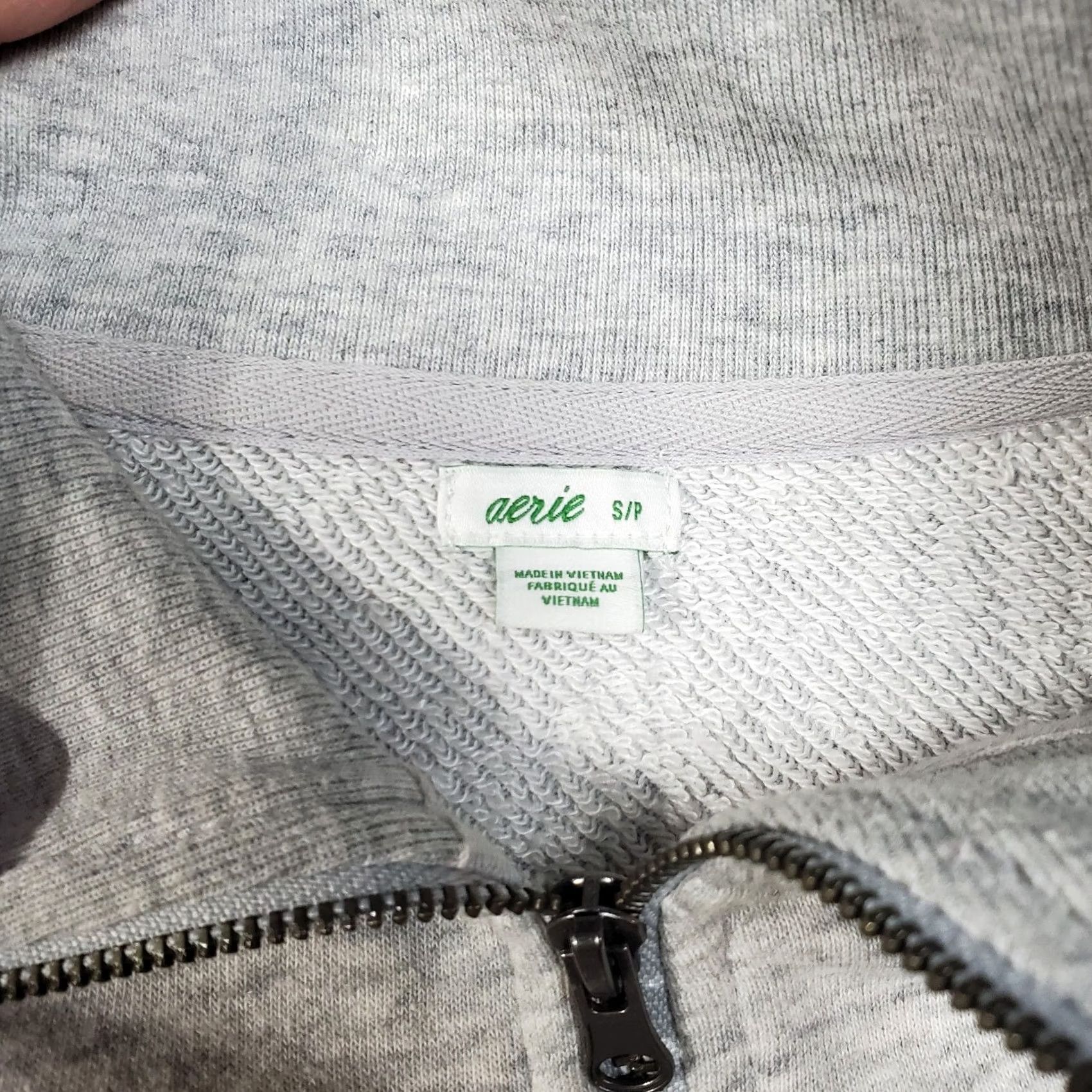 Vintage Aerie Sweatshirt Womens Small Green Gray Camouflage Sunday Soft 1/4 Zip Cotton Pullover Size S / US 4 / IT 40 - 5 Thumbnail