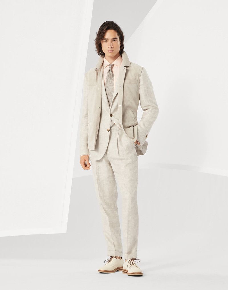 Brunello Cucinelli o1la1rc1a0326 Suede Vest in Beige Size US L / EU 52-54 / 3 - 5 Thumbnail