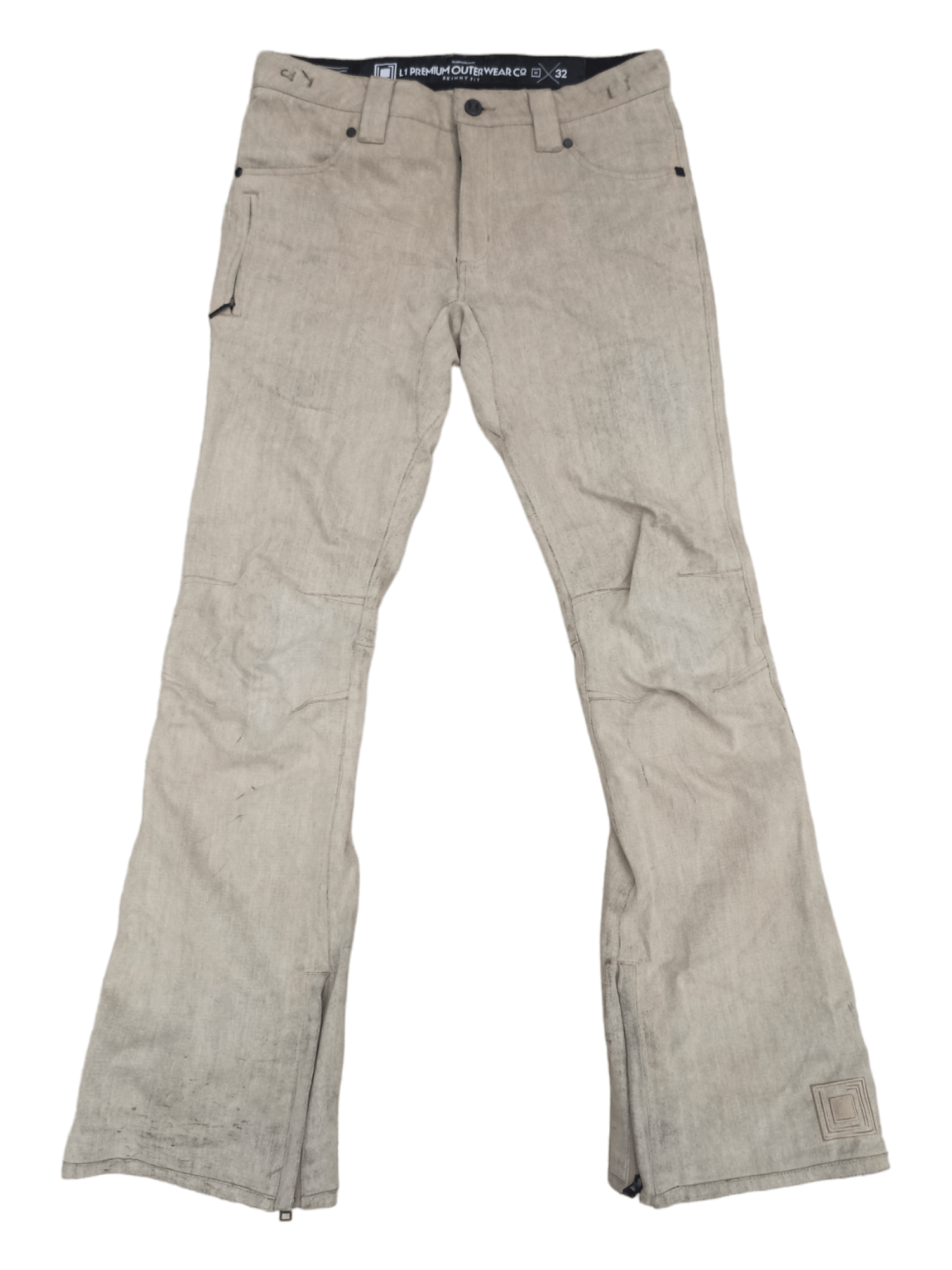 Japanese Brand L1 Premium Outerwear Mud Wash Zipper Leg Flared Pants Size US 32 / EU 48 - 6 Thumbnail
