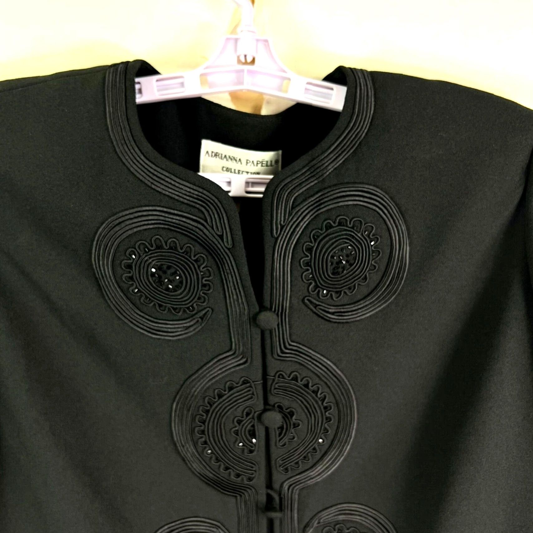 Adrianna Papell Adriana Papell Sequin Embroidered Blazer Jacket Womens Size 14 Black Size XL / US 12-14 / IT 48-50 - 4 Thumbnail