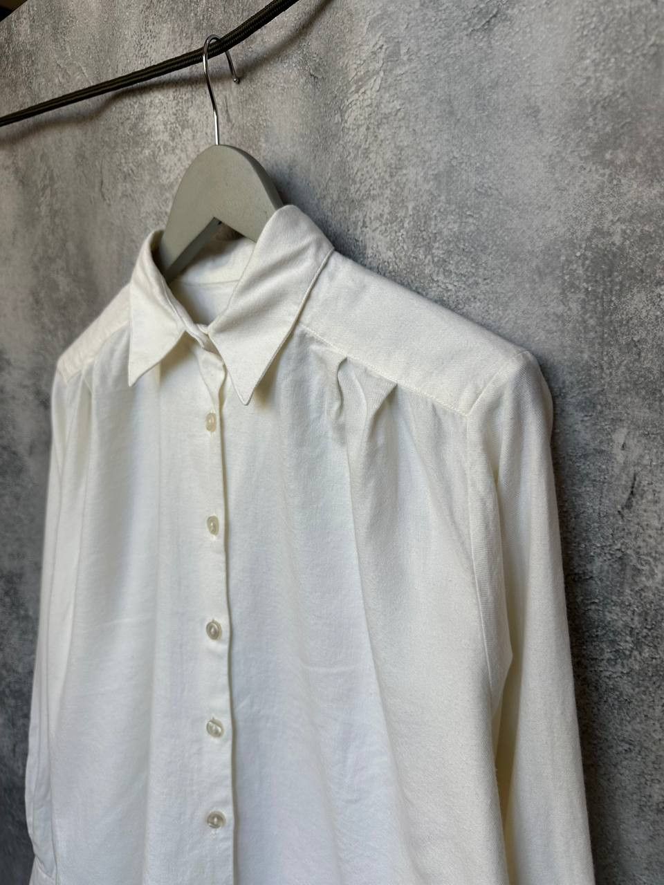 Designer James Meade Wool Shirt Button Up Milk Long Sleeve Size US XXL / EU 58 / 5 - 6 Thumbnail