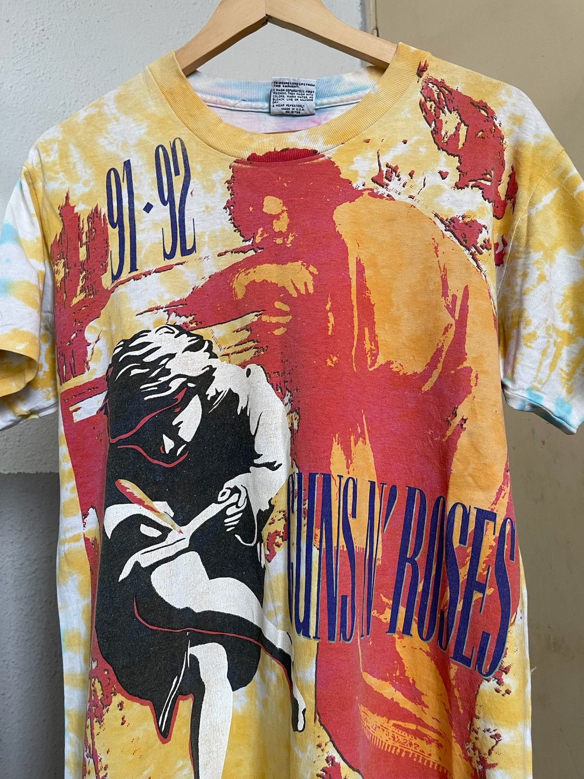 Band Tees × Vintage Vintage Guns N Roses Liquid Blue Tie Dye