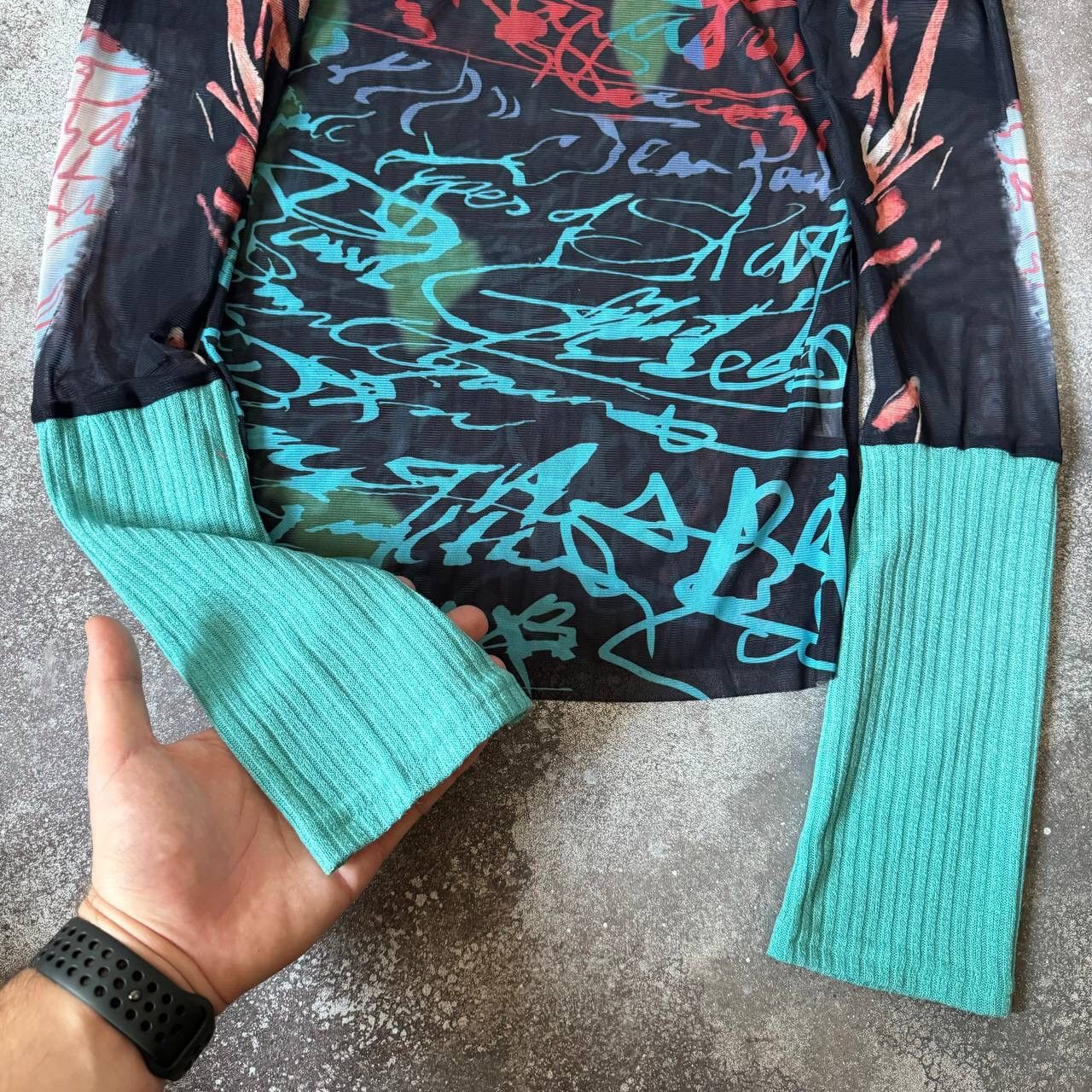 If Six Was Nine × Japanese Brand Amazing Multicolour Mesh Top (Jean Paul Gaultier vibe) Size M / US 6-8 / IT 42-44 - 4 Thumbnail