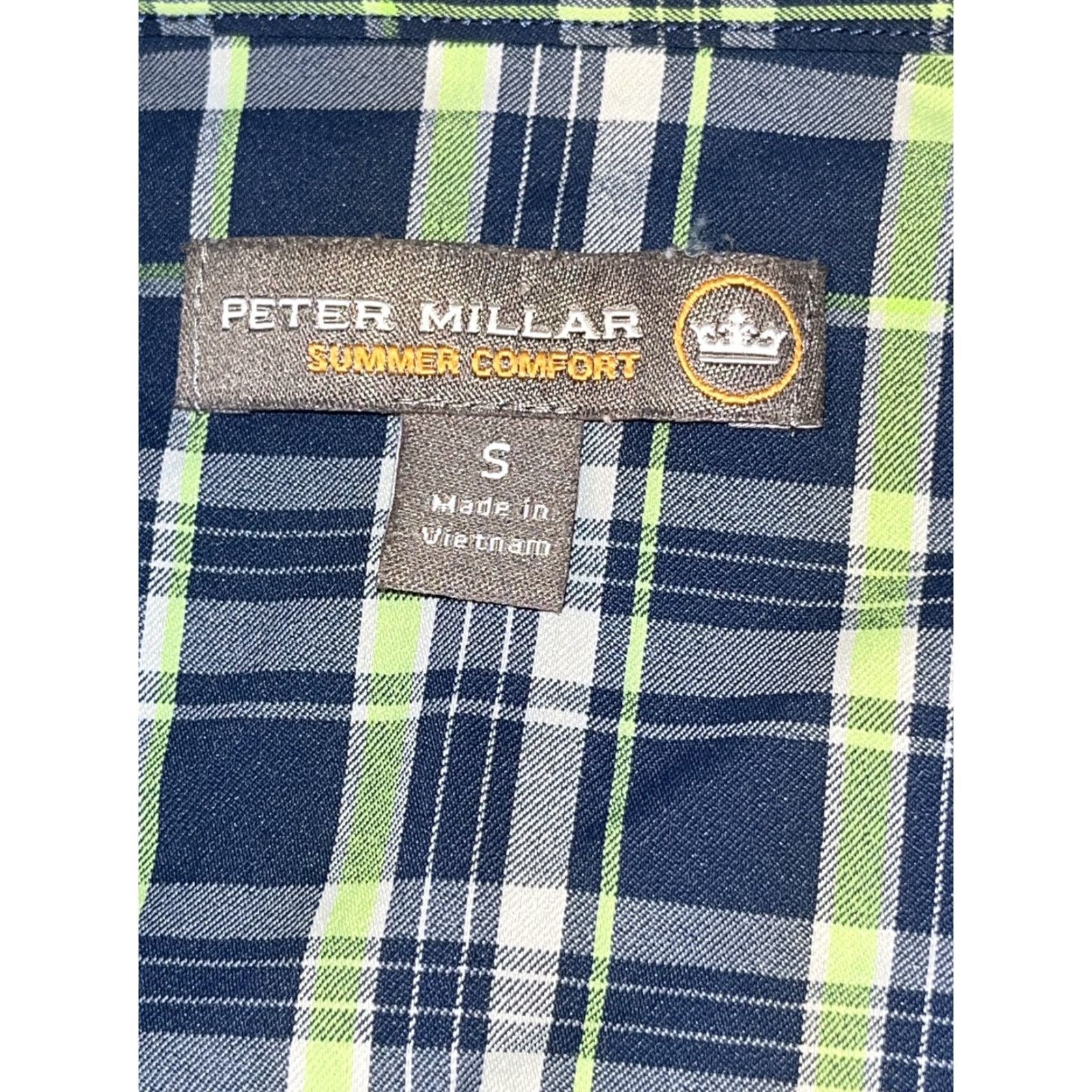 Peter Millar Peter Millar SUMMER COMFORT SHIRT Golf Plaid Lime Green White Blue Men’s Small Size US S / EU 44-46 / 1 - 3 Thumbnail