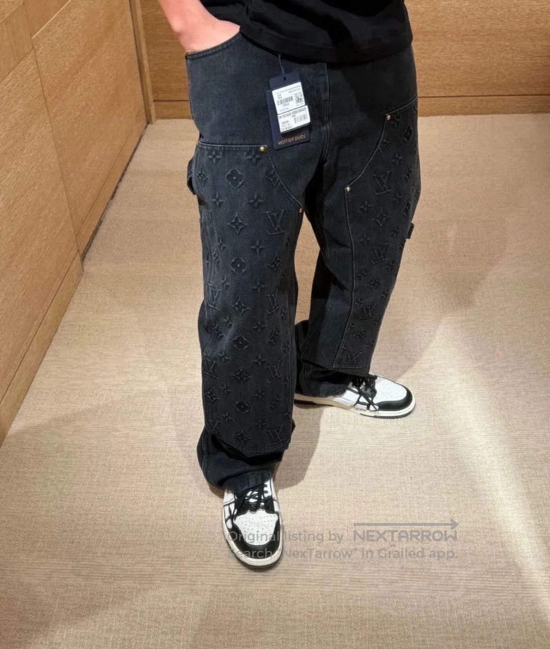 Louis Vuitton black denim cargo pants size 33. Size US 33 - 7 Thumbnail