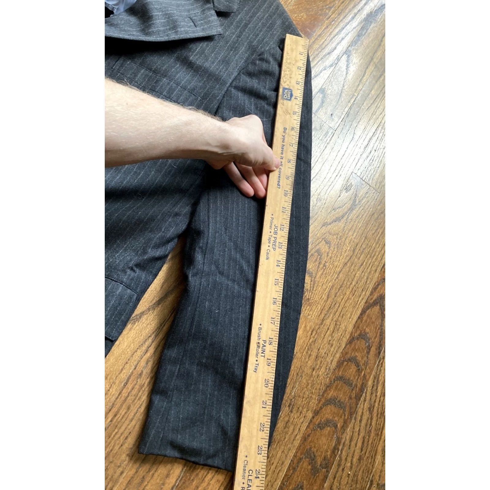 Brooks Brothers VINTAGE Brooks Brothers Blazer Mens 42 Gray Pinstripe Wool Tweed Herringbone Size 42R - 5 Thumbnail