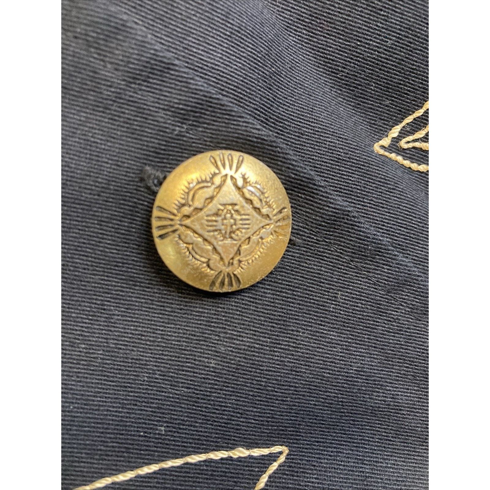 Other Vintage Jacket M Embroidered Button Up Black Gold Floral Size M / US 6-8 / IT 42-44 - 9 Thumbnail