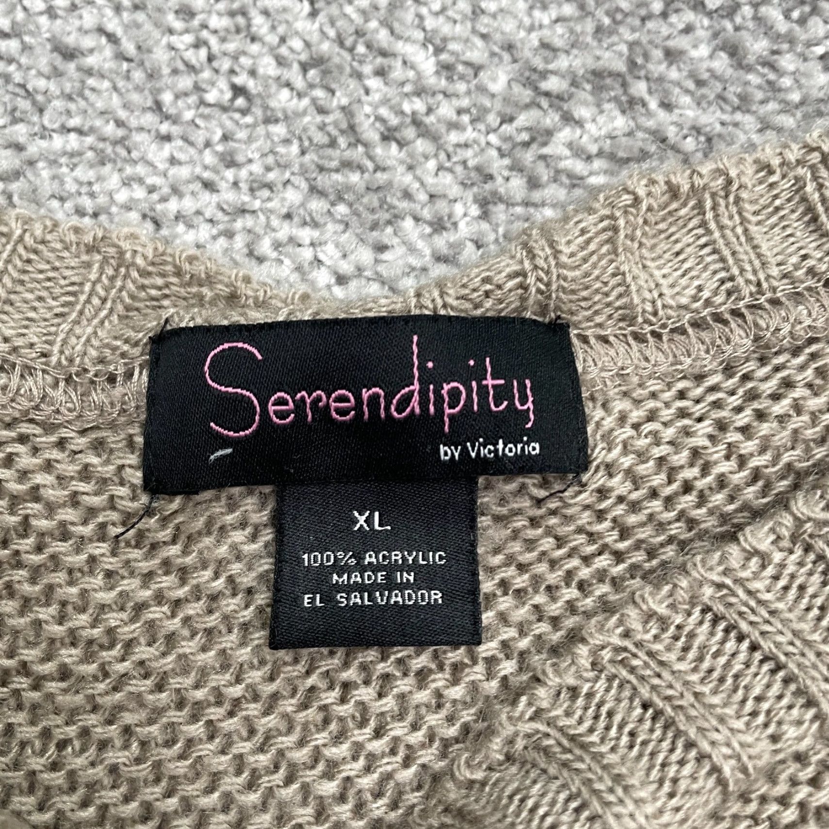 Vintage Serendipity Victoria Acrylic Cropped Sweater Womens XL Brown Ladder Sleeve Size XL / US 12-14 / IT 48-50 - 5 Thumbnail
