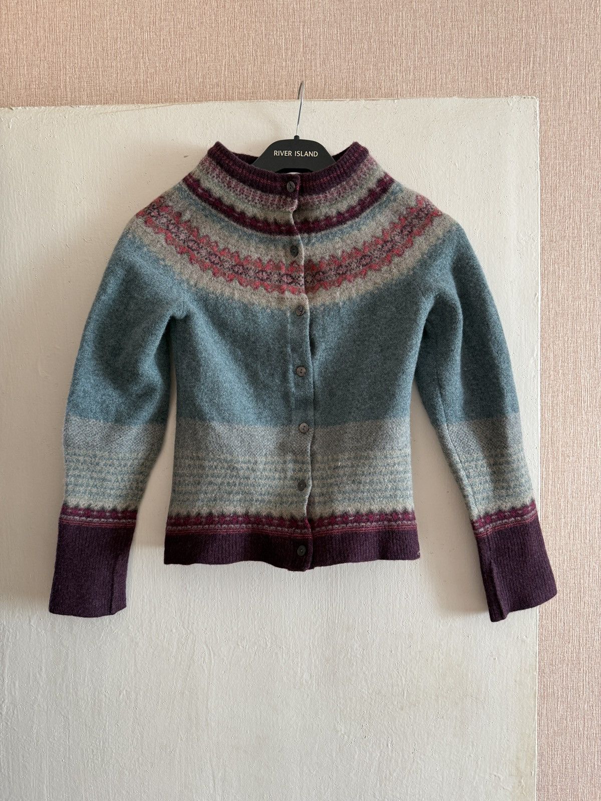 Other Vintage Eribe of Scotland Alpine Women’s Cardigan Old Rose Size S / US 4 / IT 40 - 2 Thumbnail