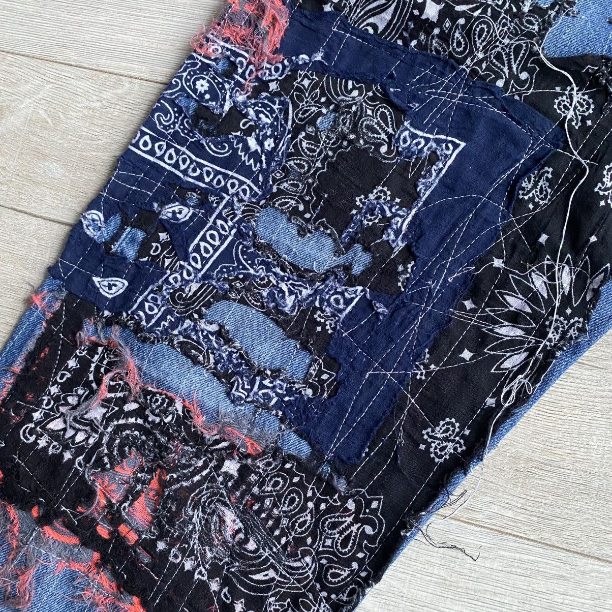 Levi's Reworked Levi’s Bandana Custom Jeans Proleta re Art Size US 34 / EU 50 - 6 Thumbnail