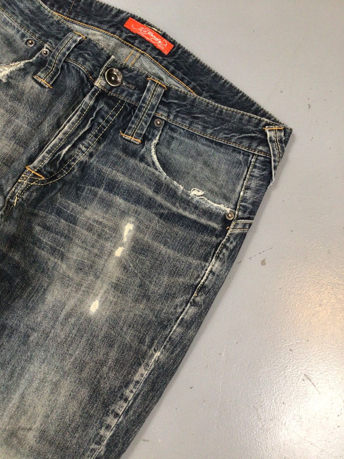 Christian Audigier × Ed Hardy × Vintage Vintage 90s sunfade Ed hardy straight fit denim Size US 32 / EU 48 - 4 Thumbnail